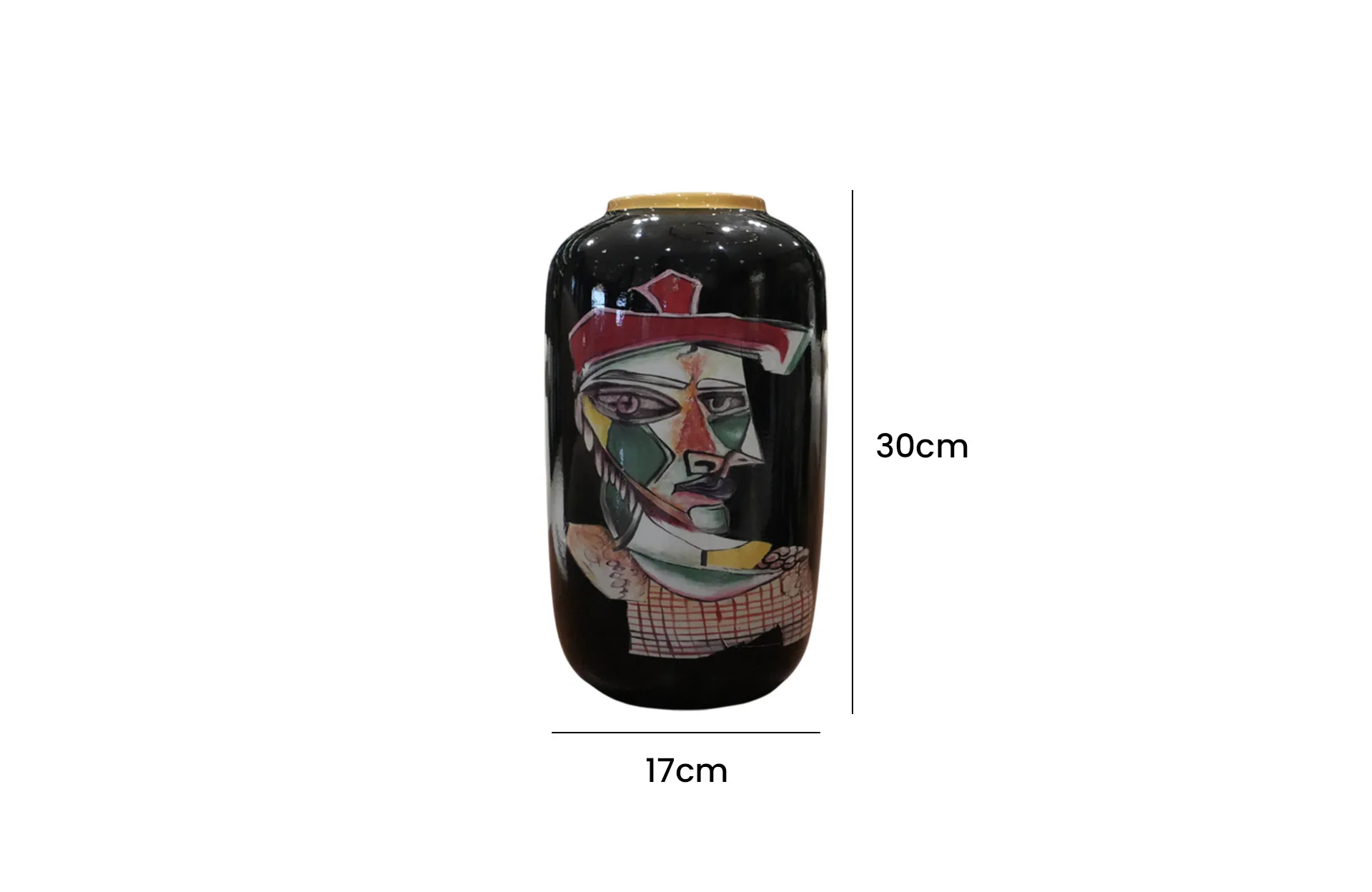 Home Decor Ceramic Vase V Design 36S Front View Size