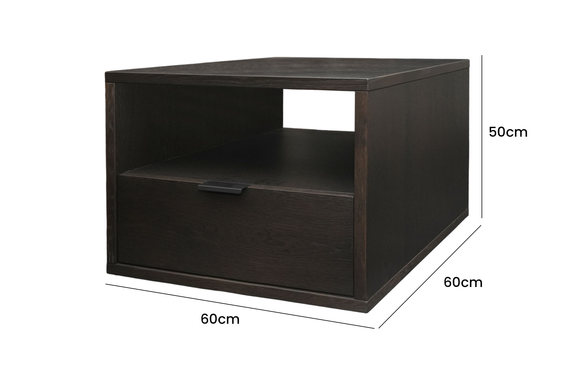 Home Decor Kona End Table Side View Size