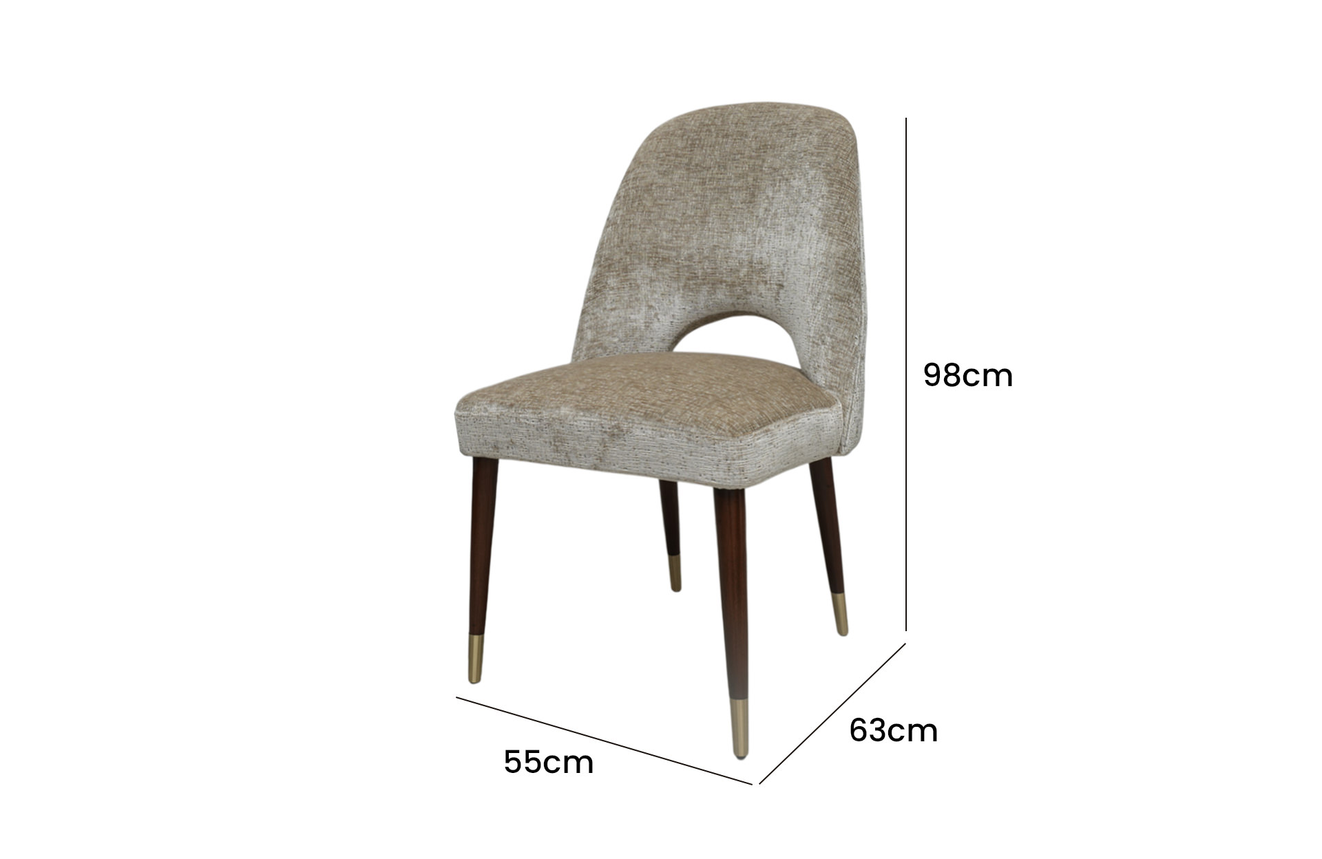 Home Decor Poppy Dining Chair MTV Cream Side View Size