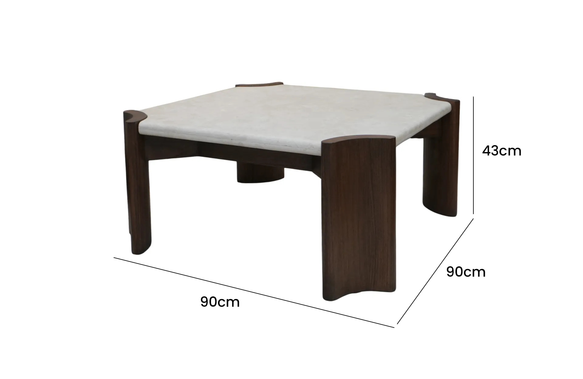 Home Decor Salto Coffee Table Side View Size