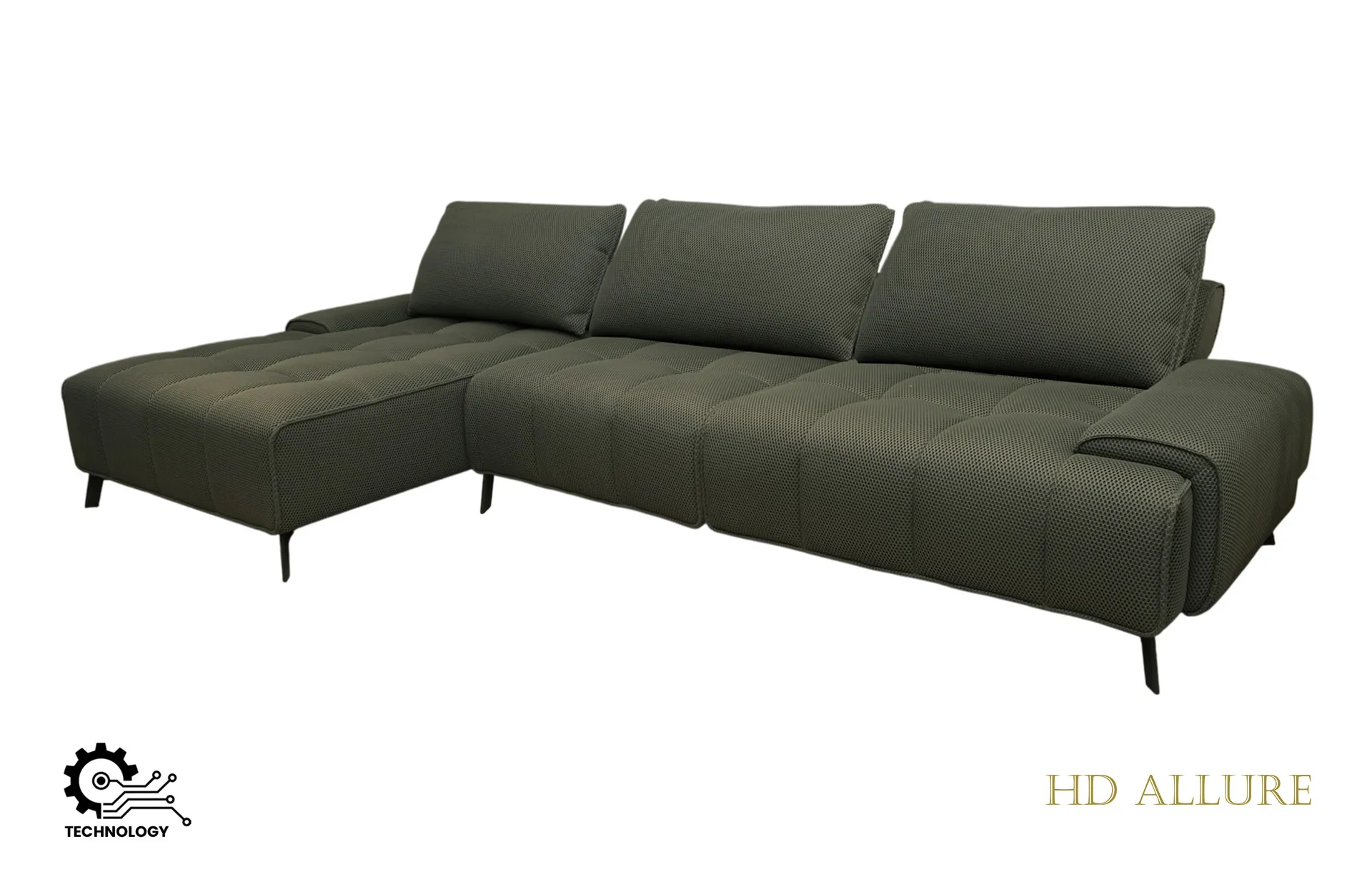 Home Decor Atlas Power L Sofa Sage Green Side View 1