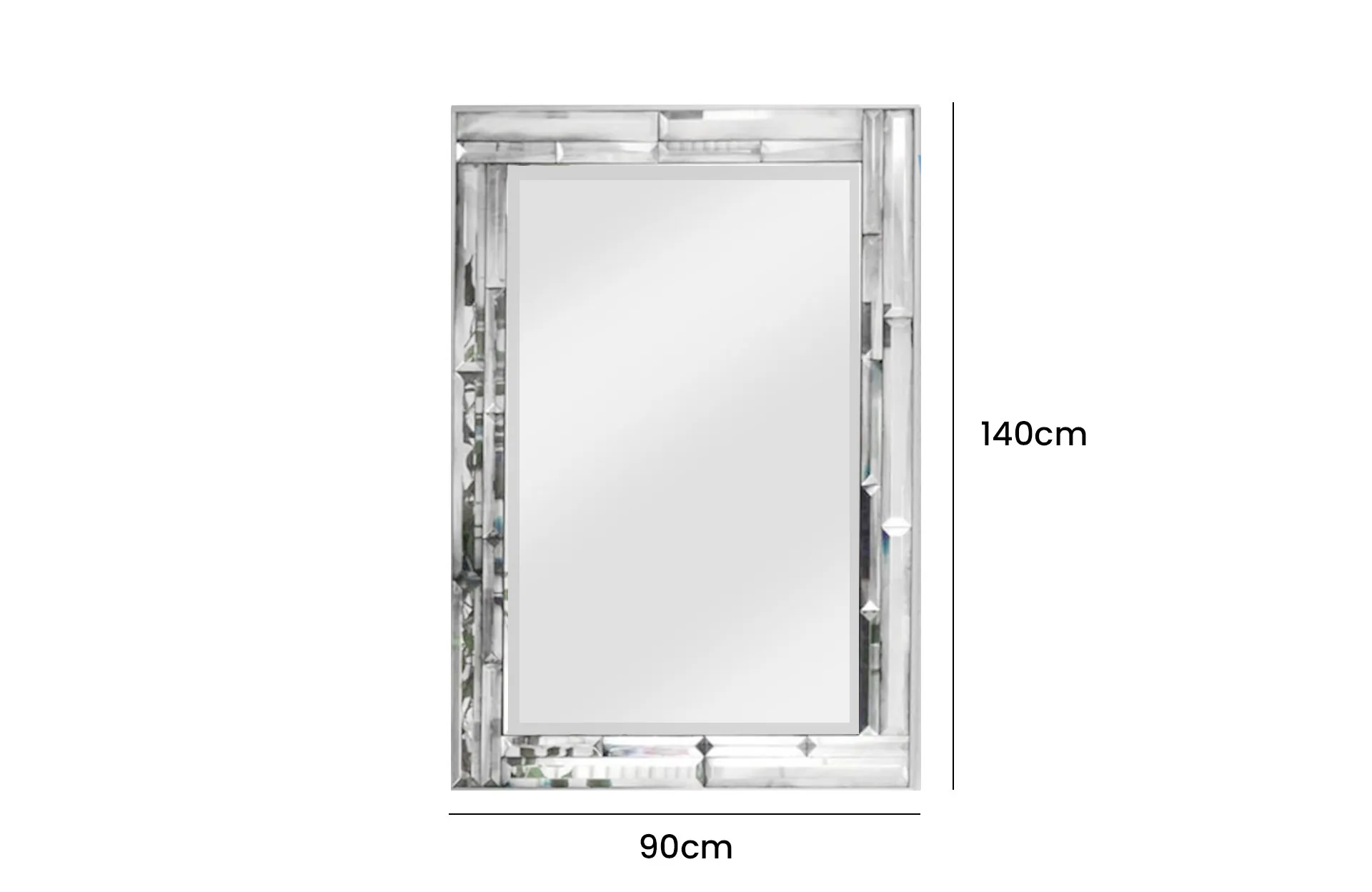 Home Decor Brook Mirror Front View Size