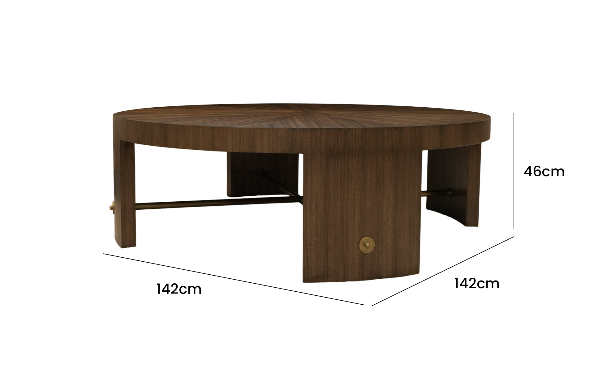 Home Decor CT-013 Coffee Table Side View Size