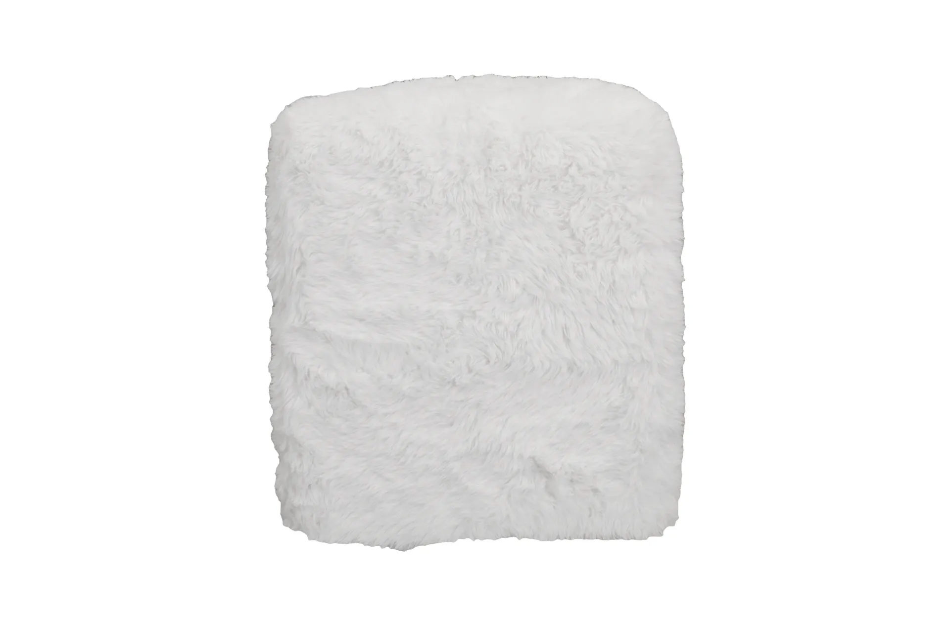 Home Decor Fleece Stool Yak Natural T.45 Front View