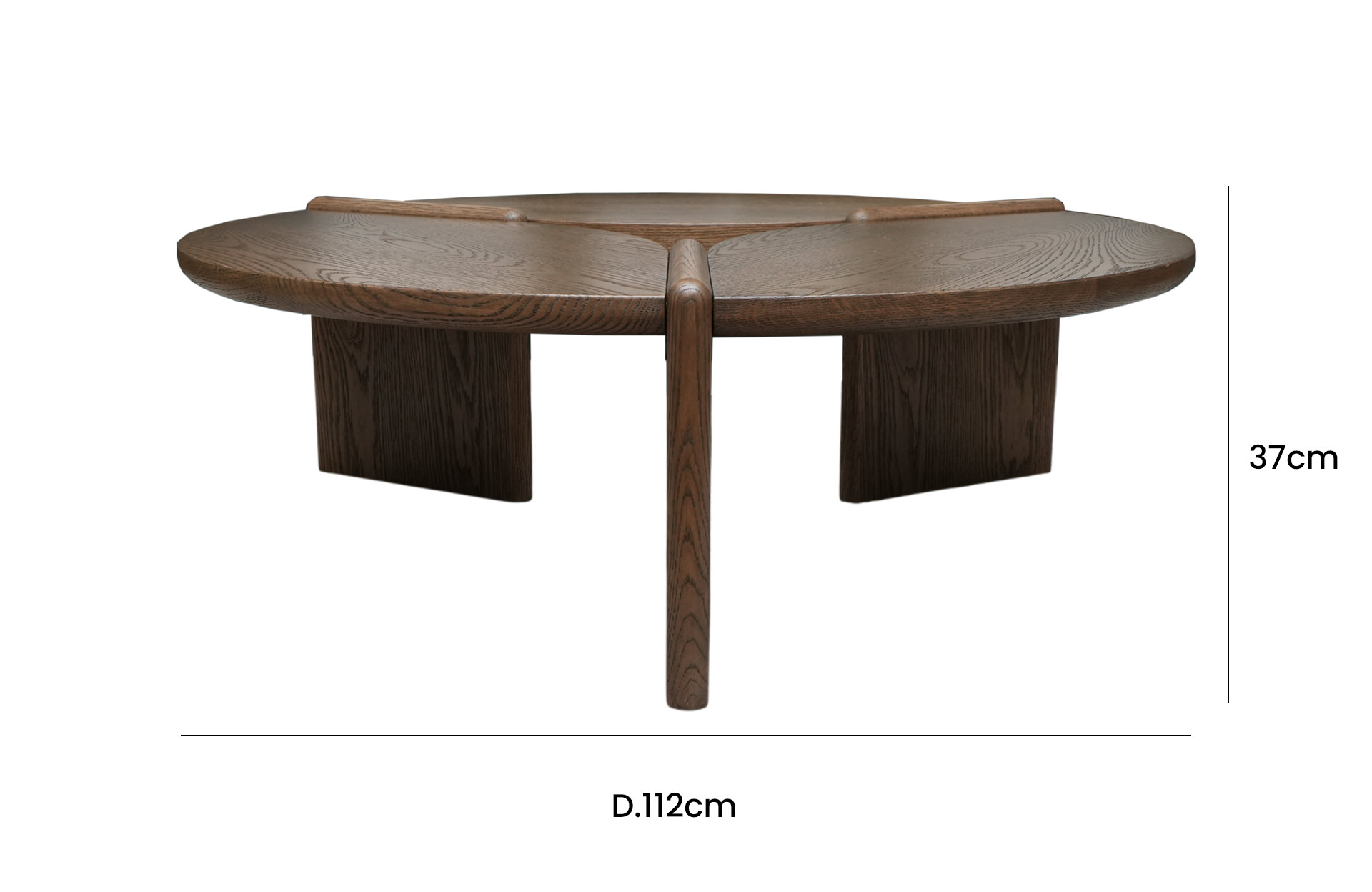 Home Decor Fresno Large Coffee Table Side View Size