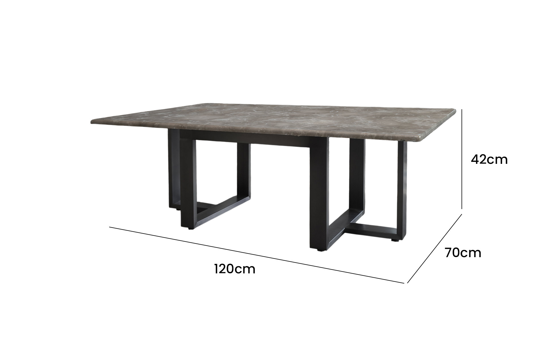 Home Decor Garbera Coffee Table Side View Size