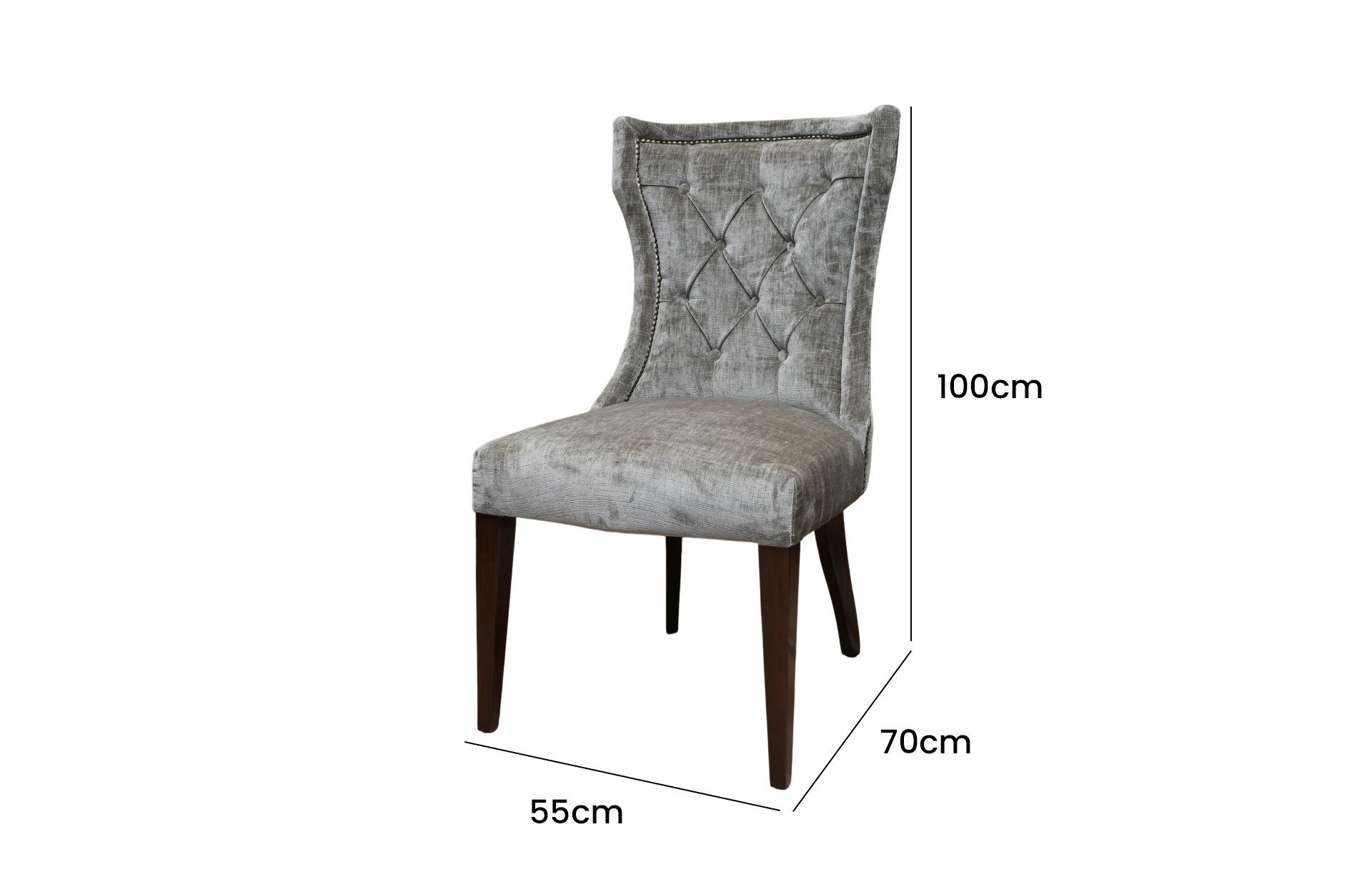 Home Decor Hestia Dining CHair MG Bark Side View Size