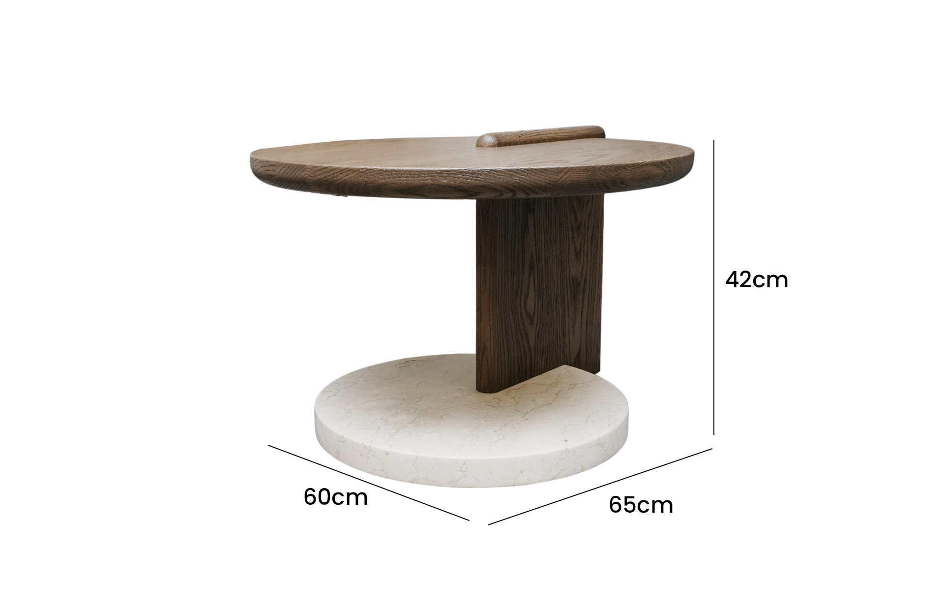 Home Decor Leo Small Coffee Table Side / Front View Size