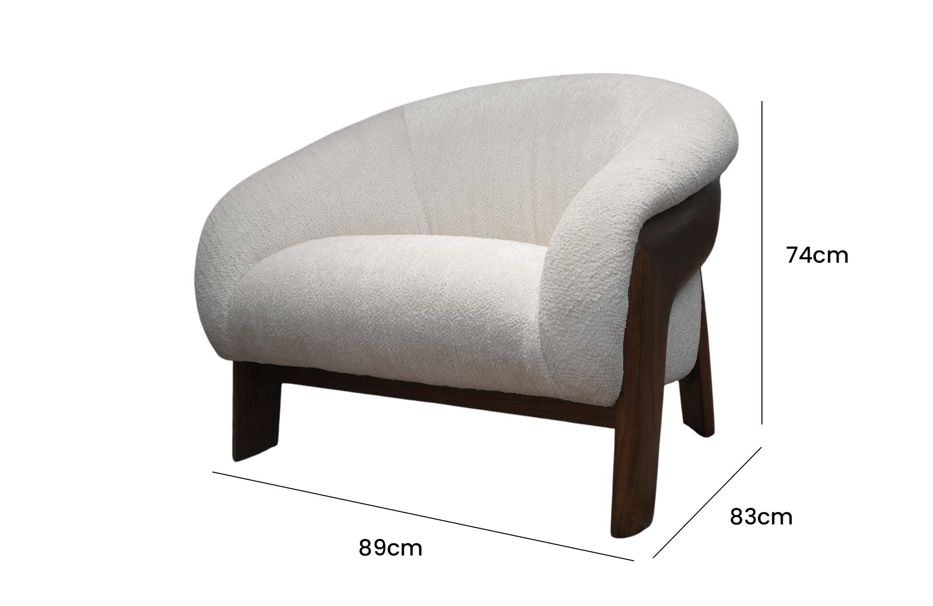 Home Decor Maya Armchair Side View Size