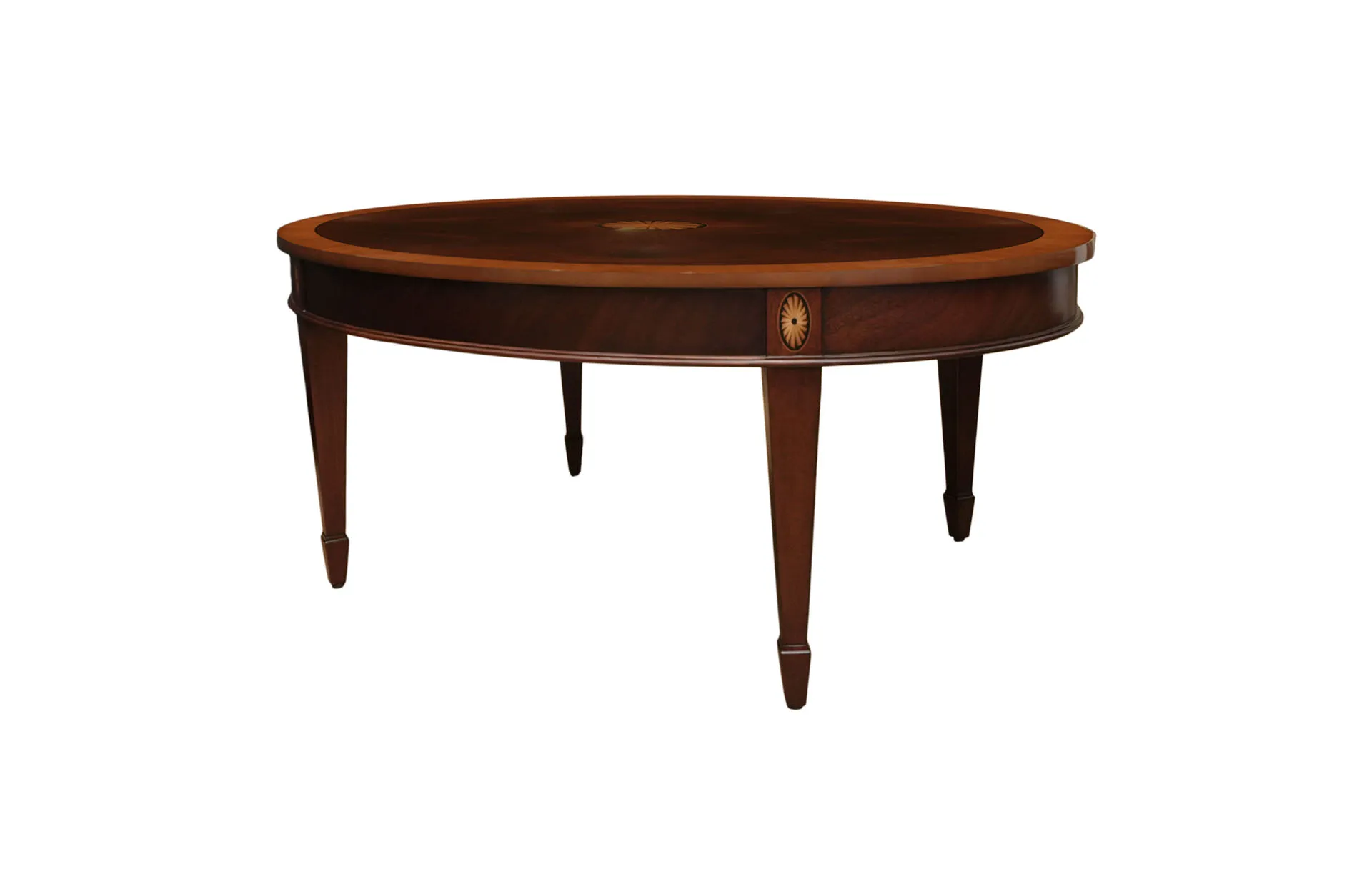 Home Decor Oval Coffee Table Crotch Side View
