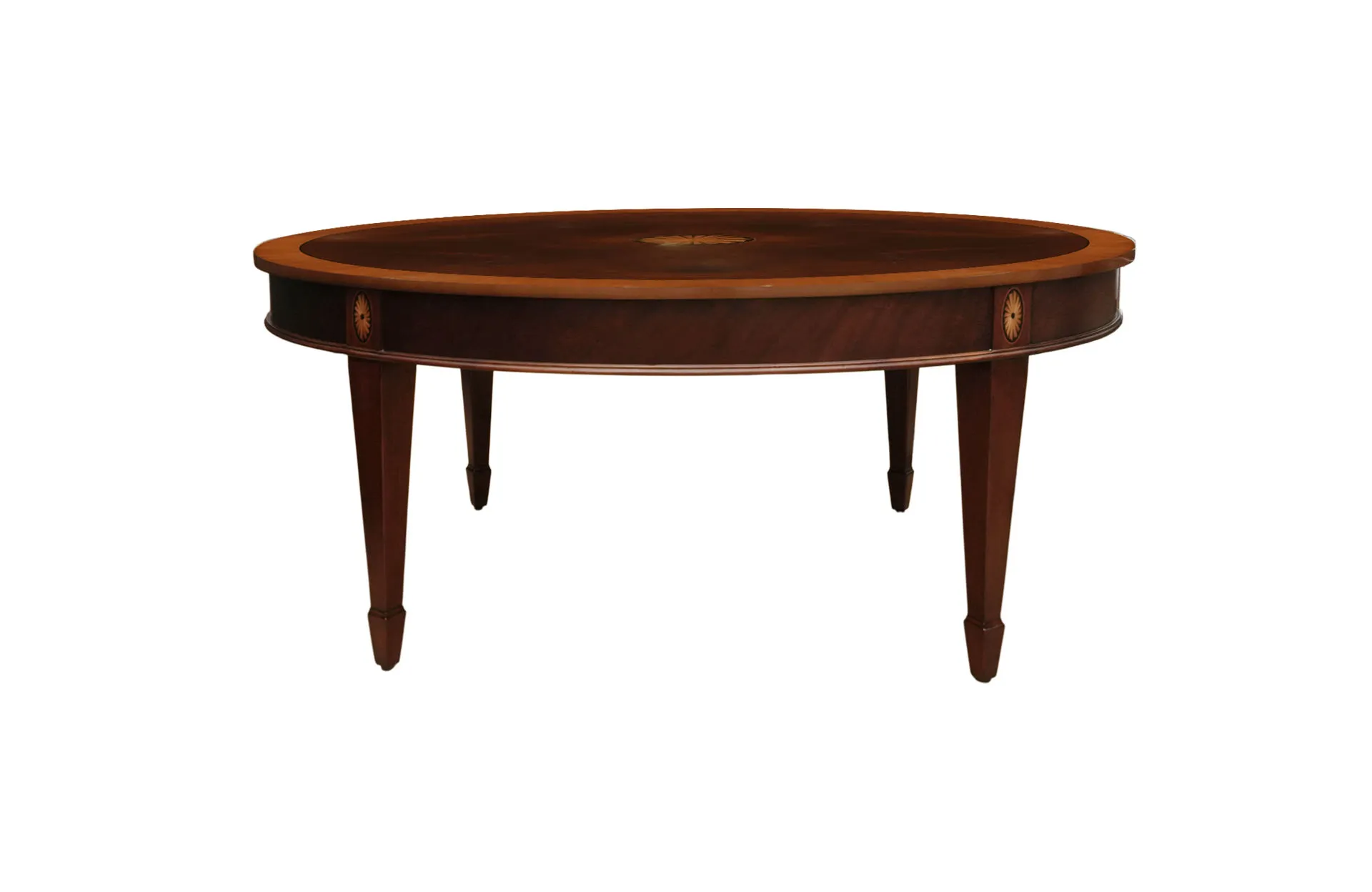Home Decor Oval Coffee Table Crotch Front View