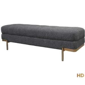 Home Decor Vico Ottoman PL 530 Graphite Side View