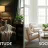Reading Nook or Converstions circle. A split-screen or composite image.