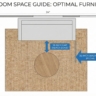 A top-down view (floor plan style) of a living room layout.