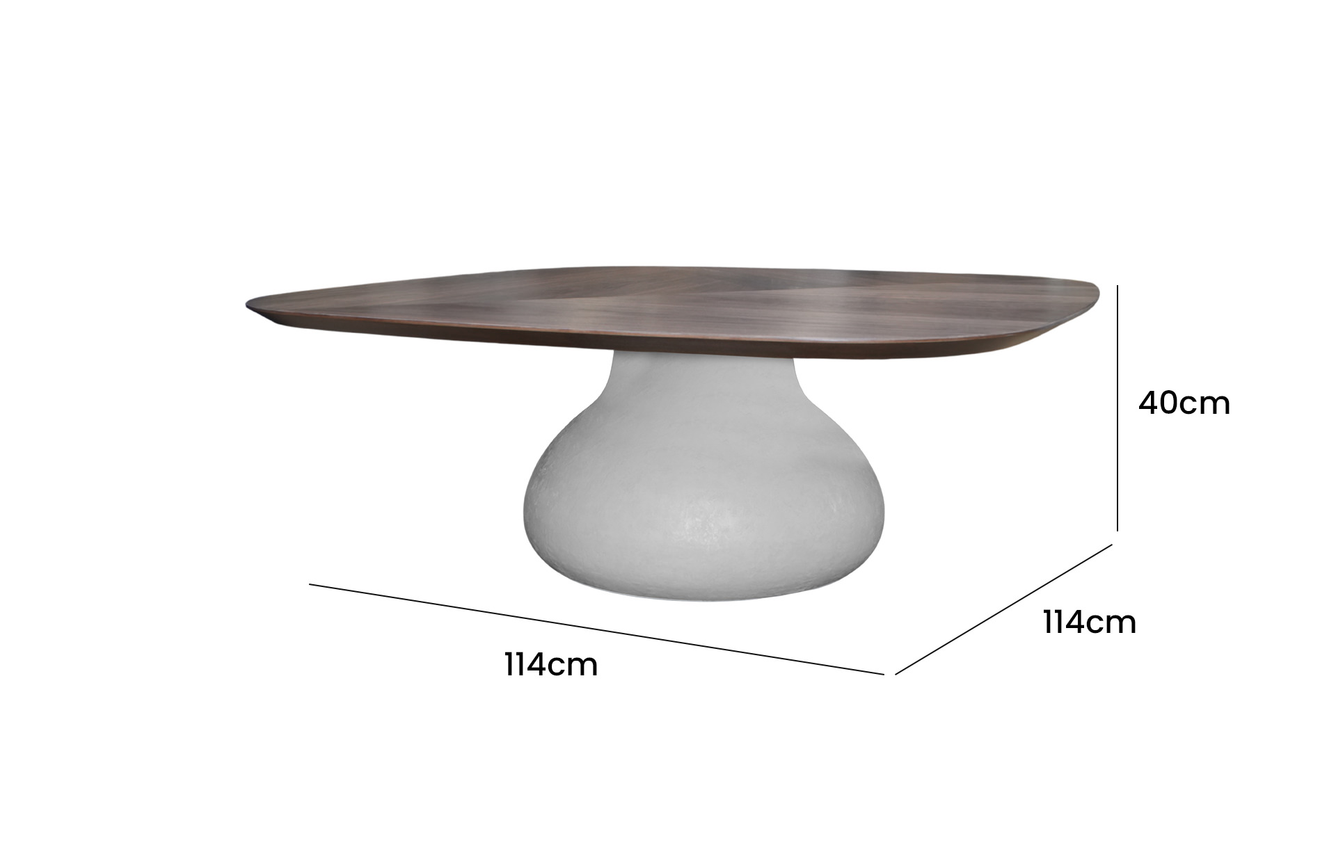 Home Decor Accent Pieces Coffee Table CP78 Side View Size