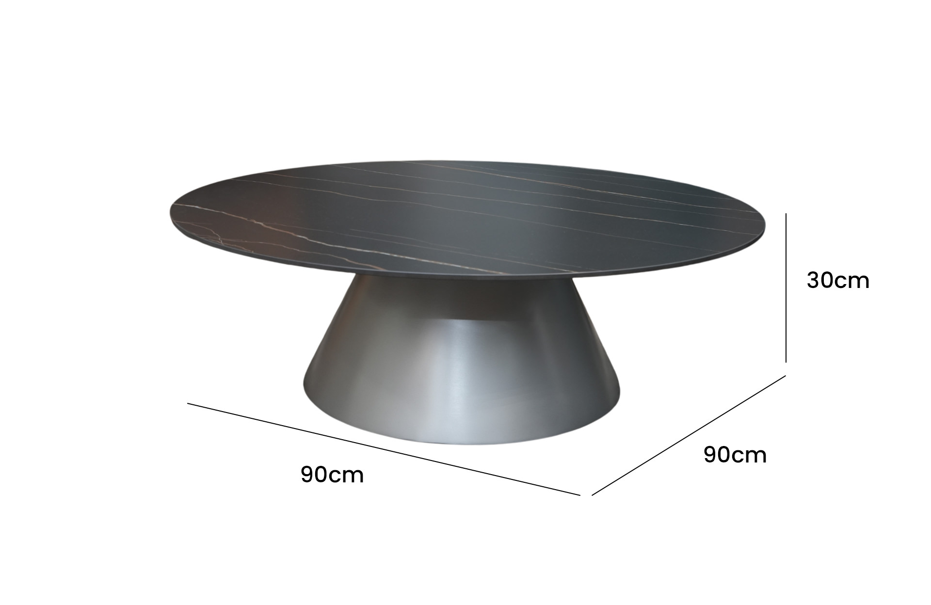 Home Decor Coffee Table CT6180-1CI Side View Size