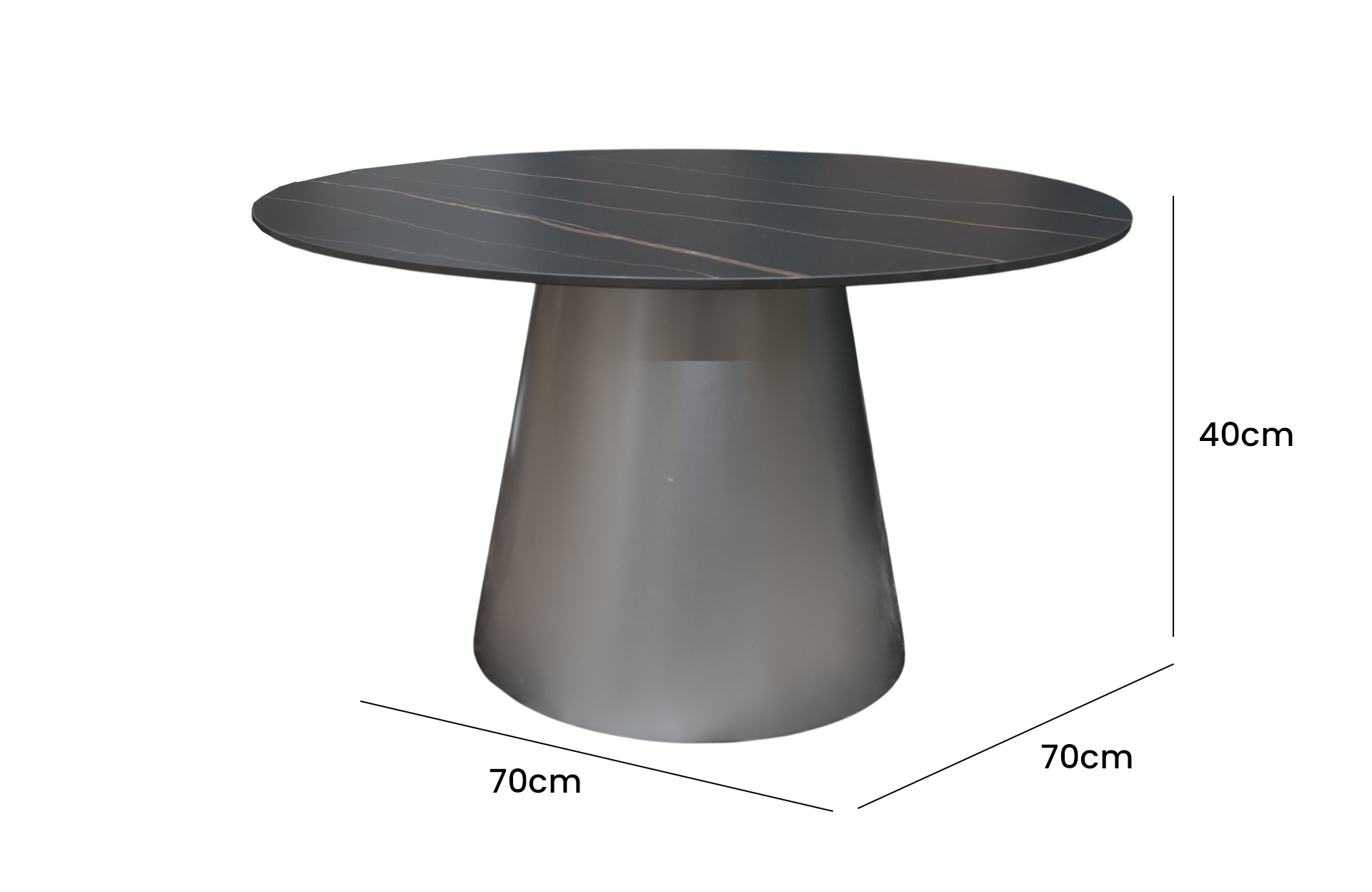 Home Decor Coffee Table CT6180-2CI Side View Size