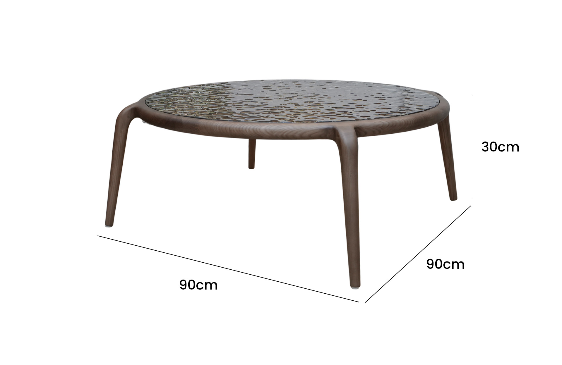 Home Decor Coffee Table CT9561GW Side View Size