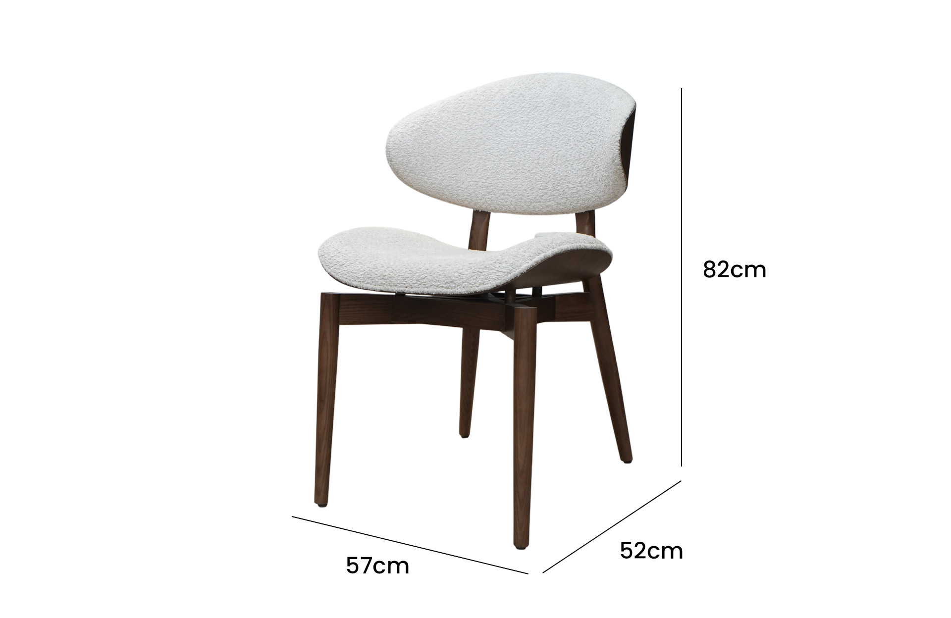 Home Decor Dining Chair DC1493 Side View Size