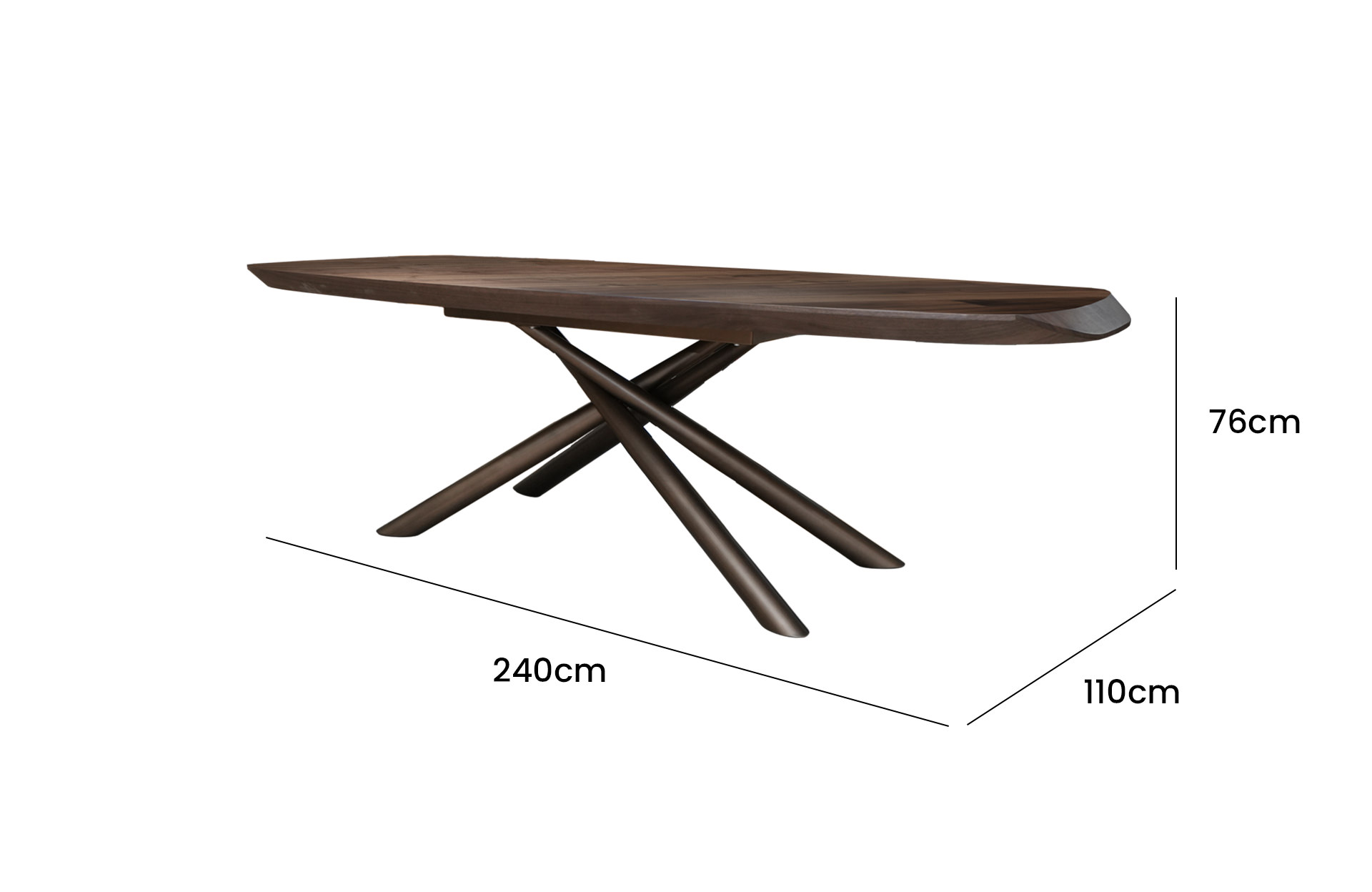 Home Decor Dining Table DT9063FMI Side View Size