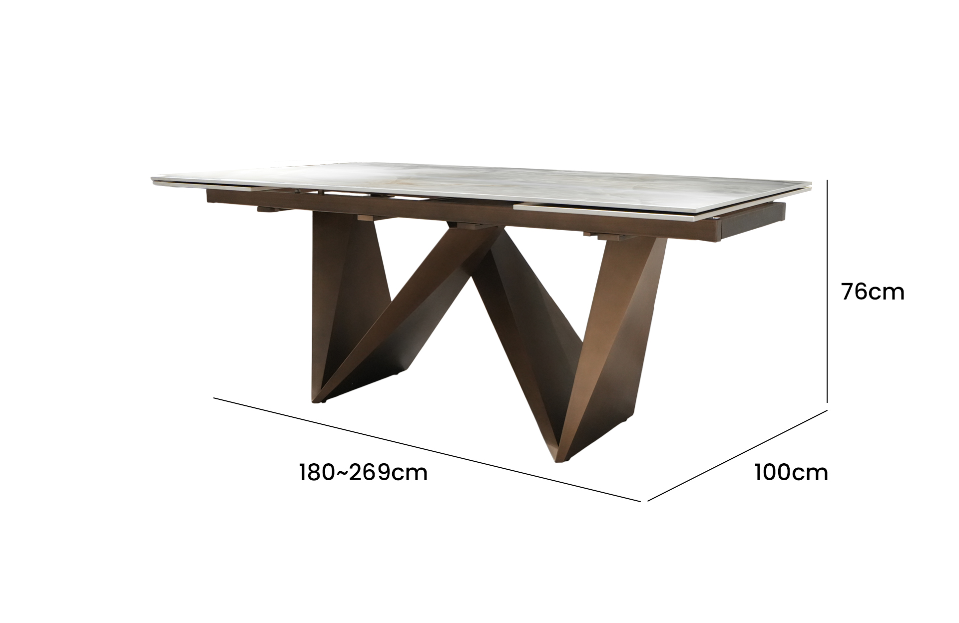 Home Decor Dining Table DT9549CI Front View 1 Size