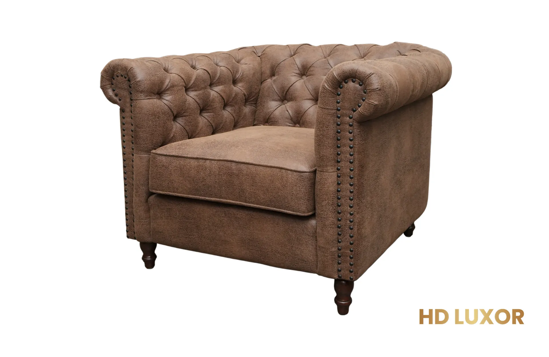 Home Decor Duke Chesterfield Single HLM Mocha Bisque Side View