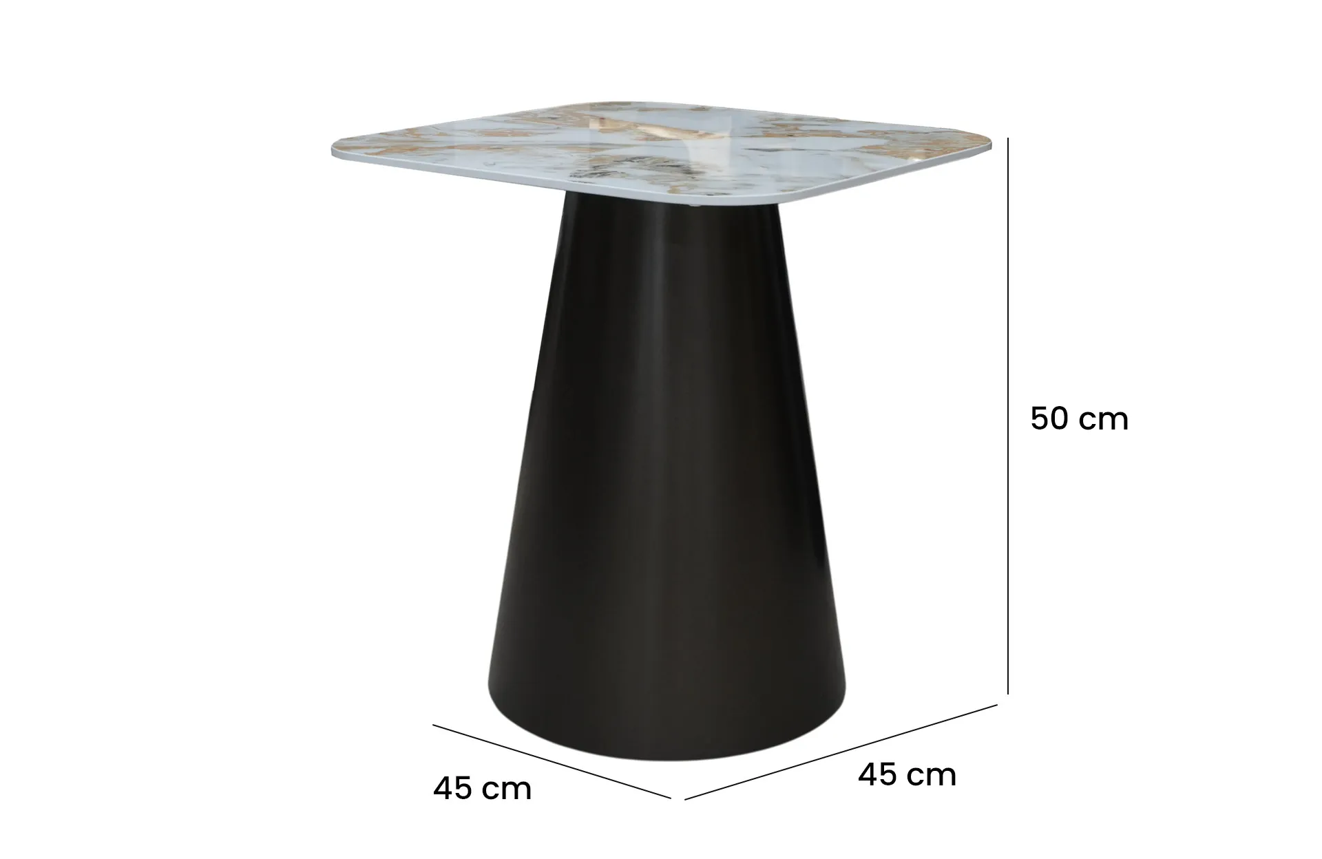 Home Decor End Table ET6181CI Side View Size