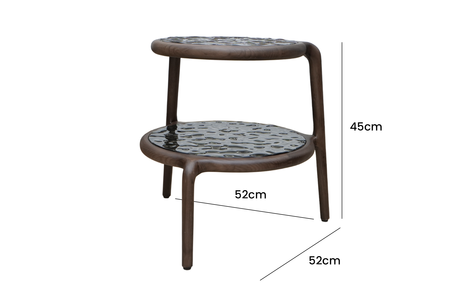 Home Decor End Table ET9561GW Side View Size