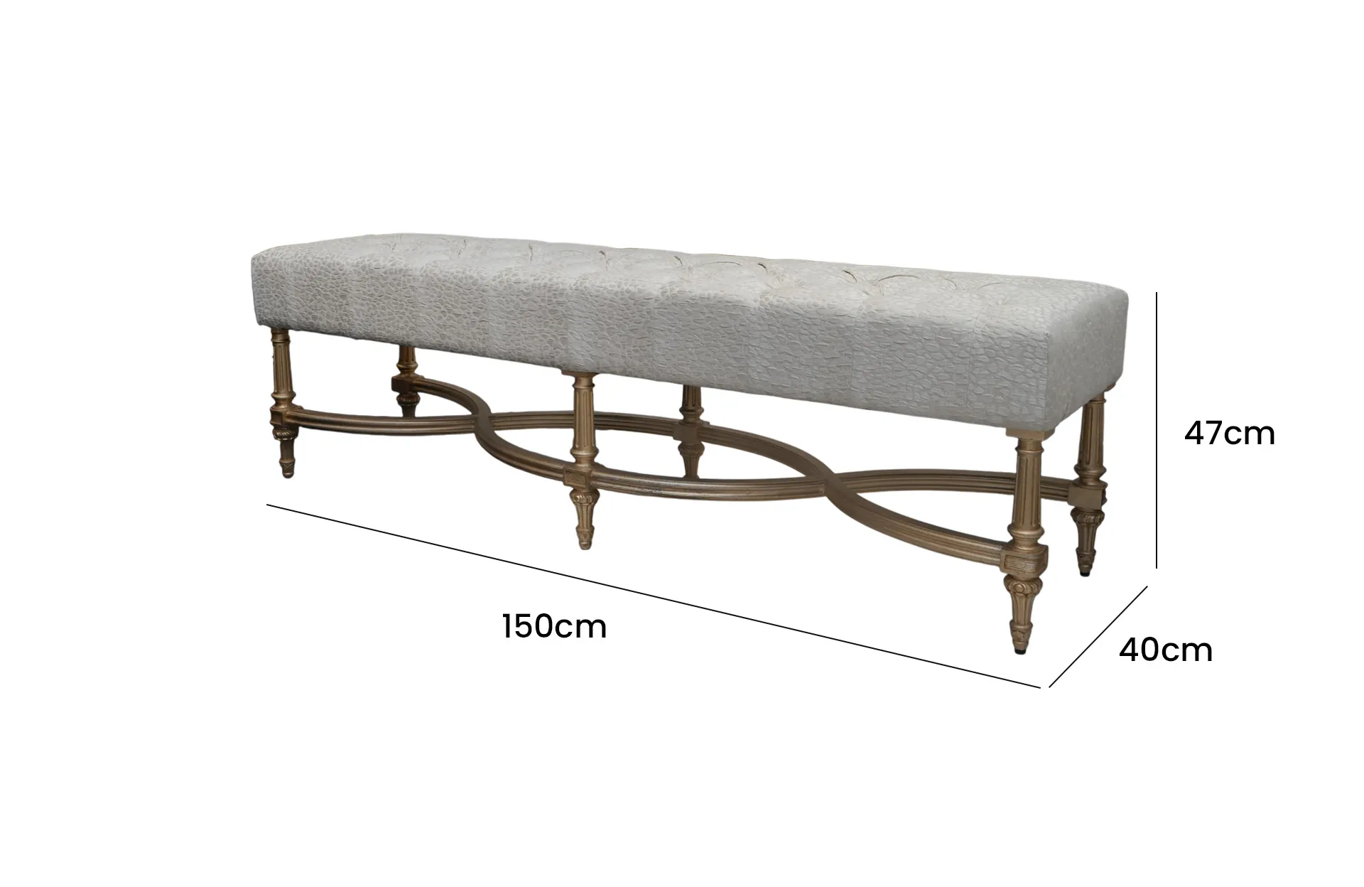 Home Decor Mandala Bench DC Fawan Side View Size