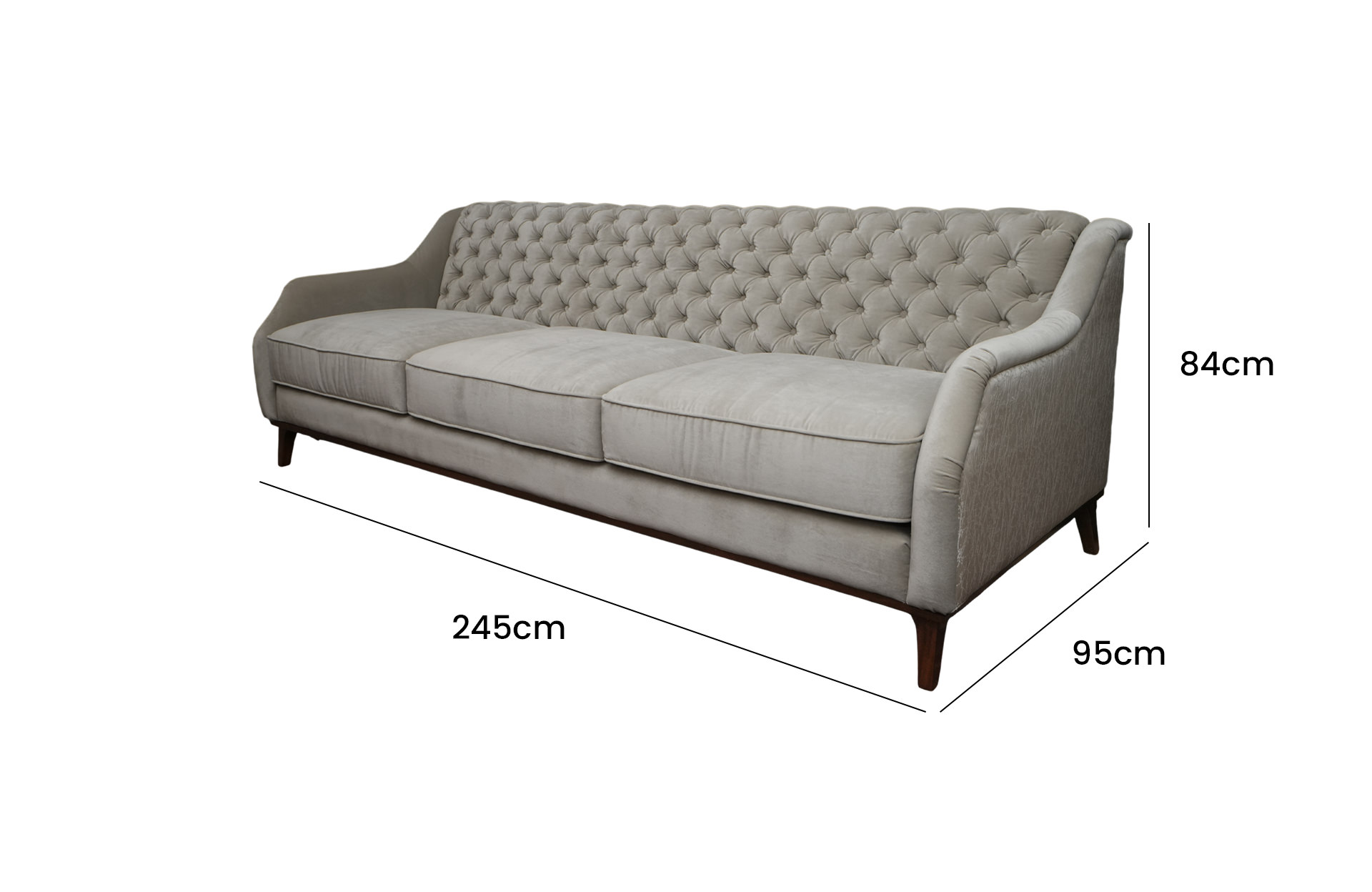 Home Decor Matilda Sofa MV 10 Earth Side View Size