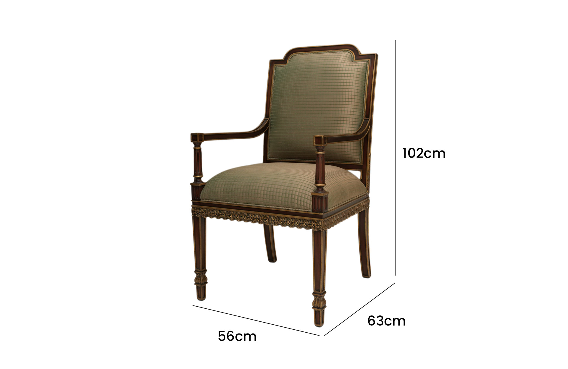 Home Decor Bindi Arm Chair 35043-1 STTC 57 Side View Size