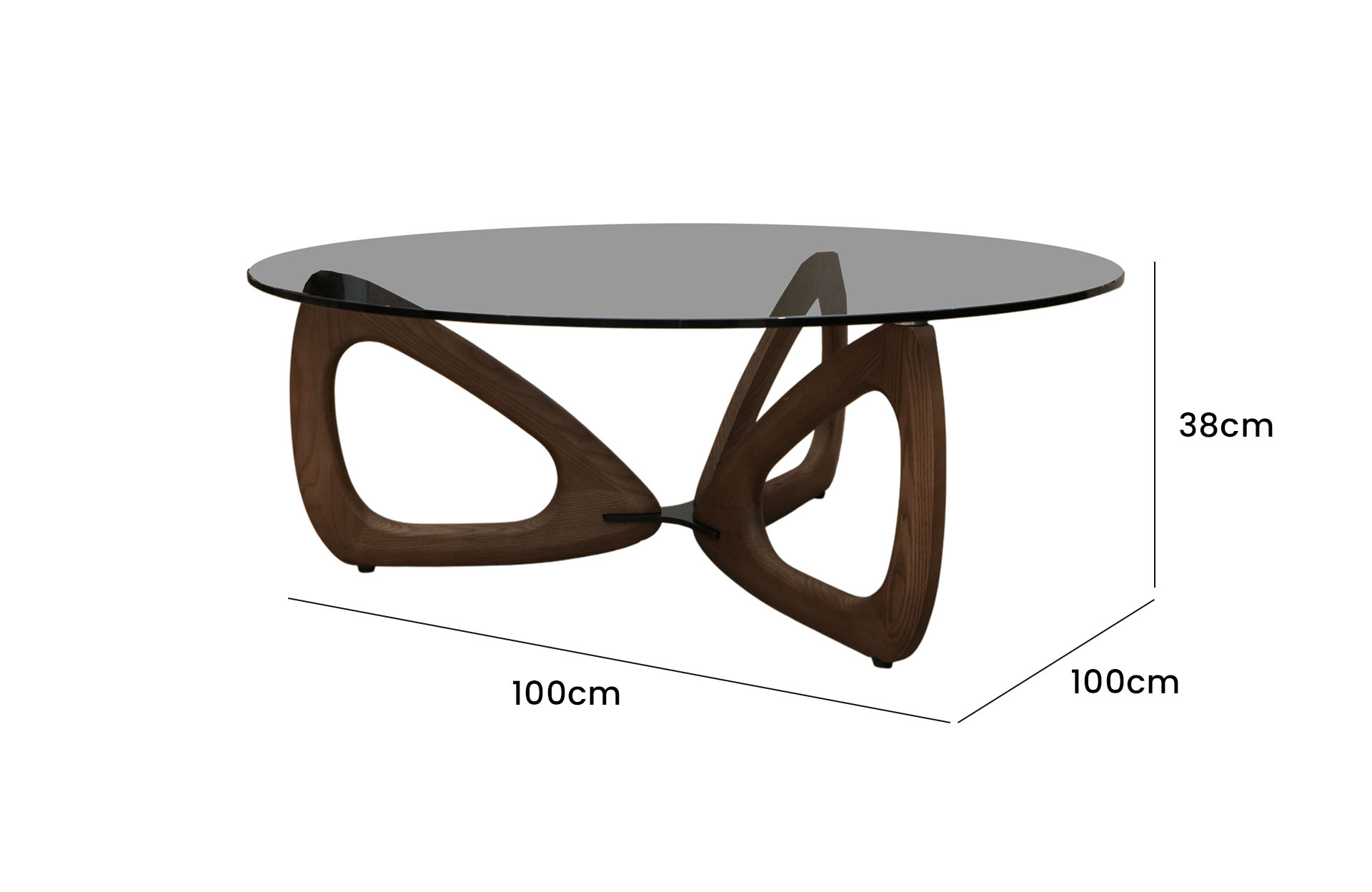 Home Decor Coffee Table CT6177GW Side View Size