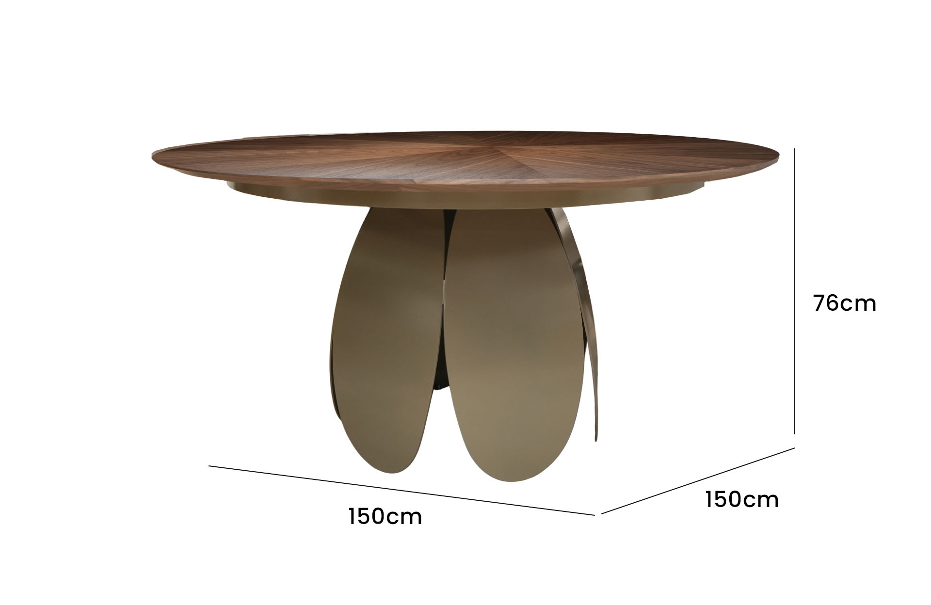 Home Decor Dining Table DT9559FMI Side View Size