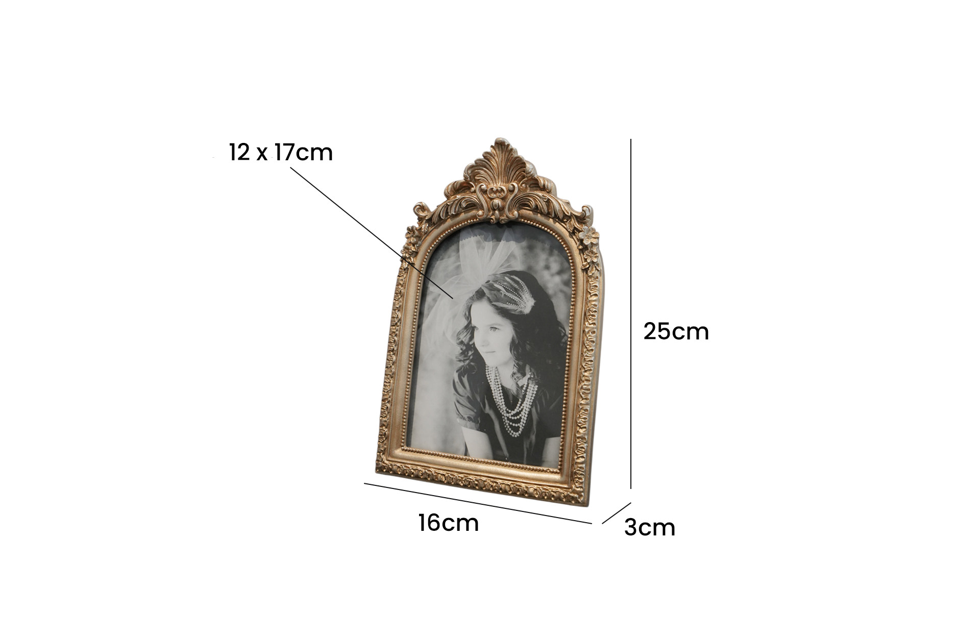 Home Decor B5516 Photo Frame Side View Size
