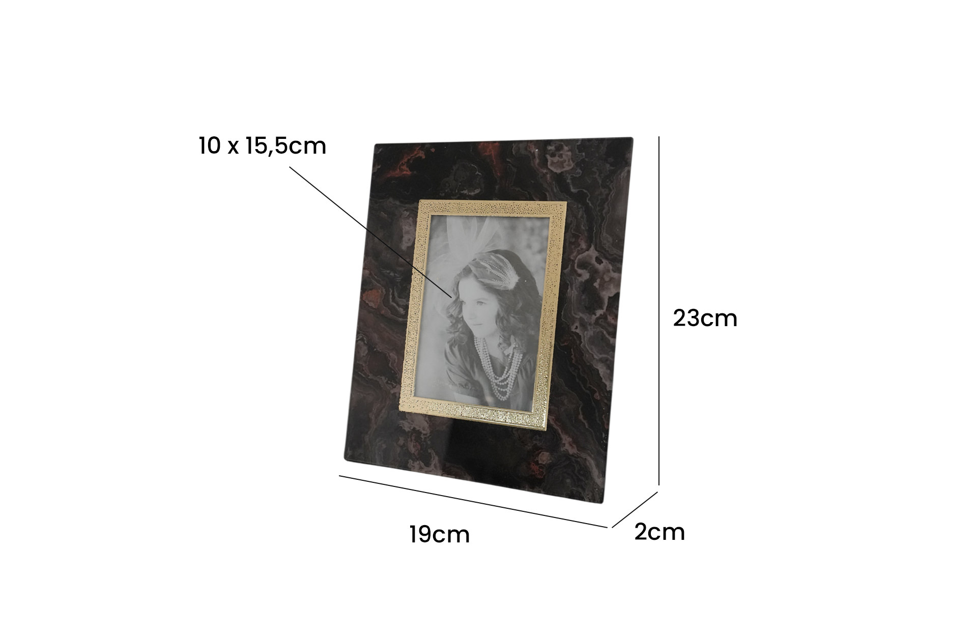 Home Decor B8647 Photo Frame Side View Size