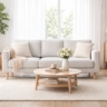 Bright minimalist living room design