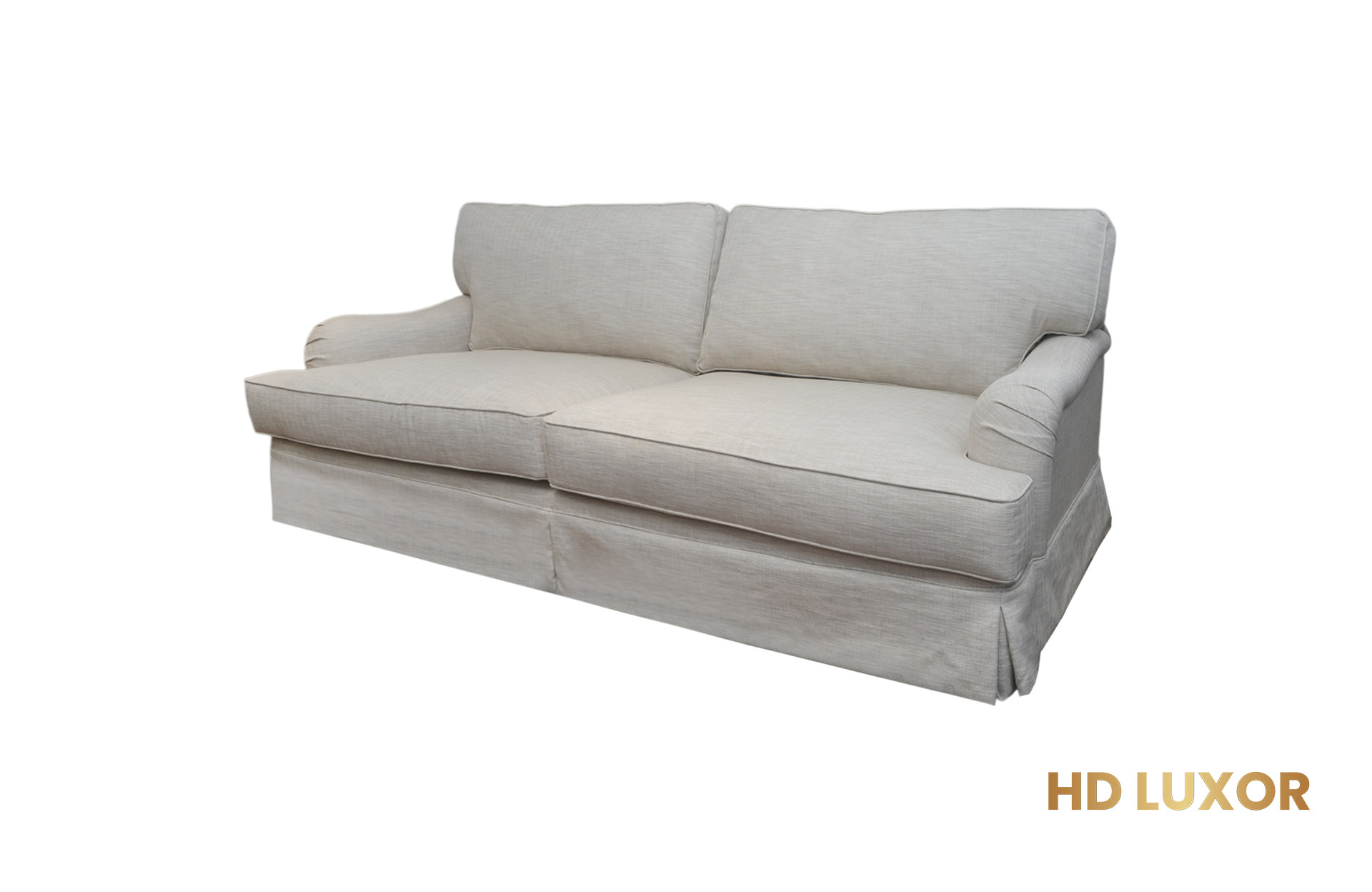 Home Decor Romana Linen Design Sofa 25 Greige Side View