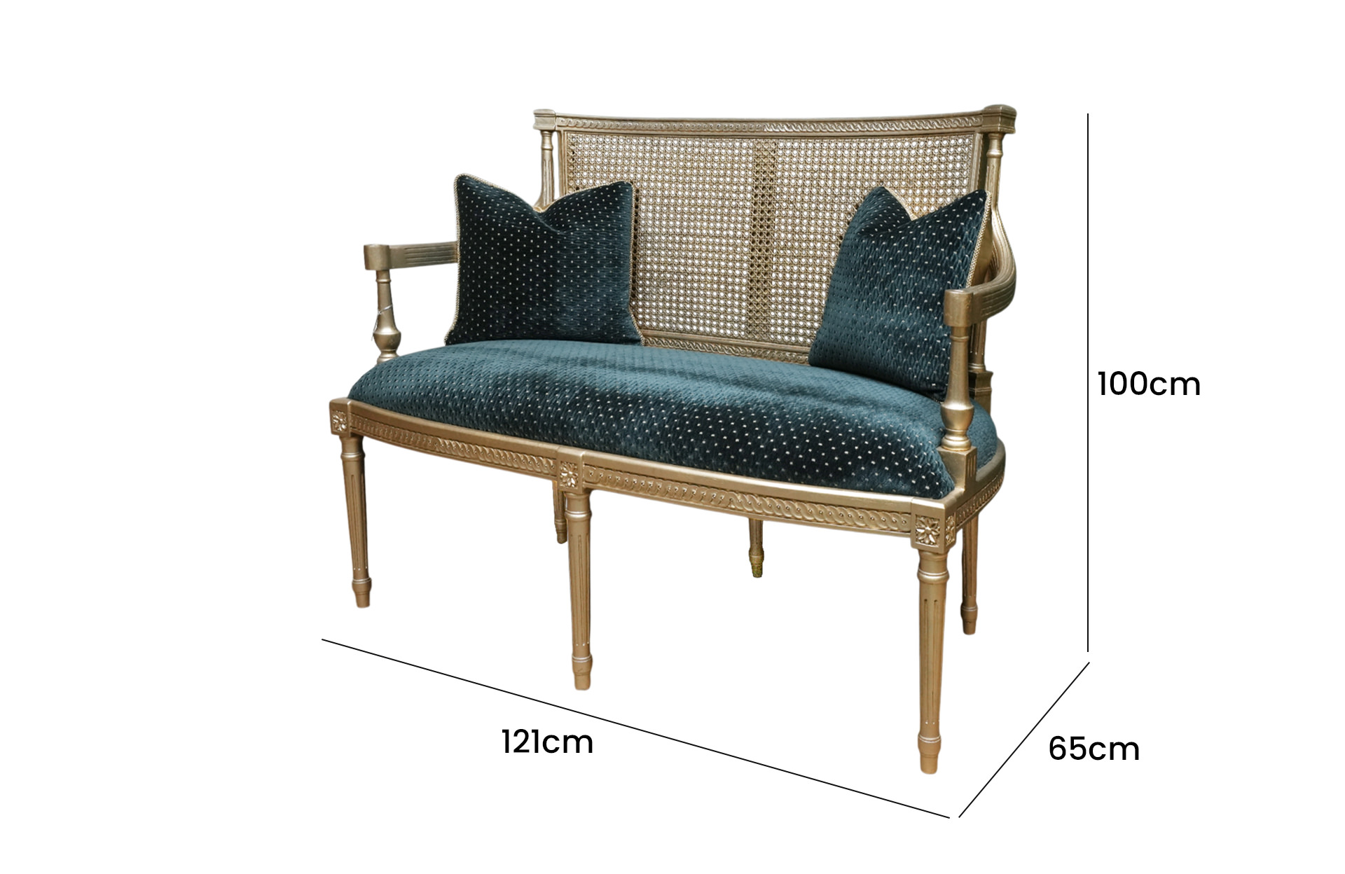 Home Decor Barras Bench CV 2790D-240 Side View Size