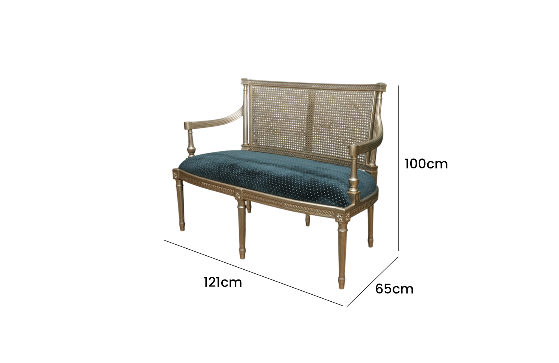 Home Decor Barras Bench CV 2790D-240 Side View Size