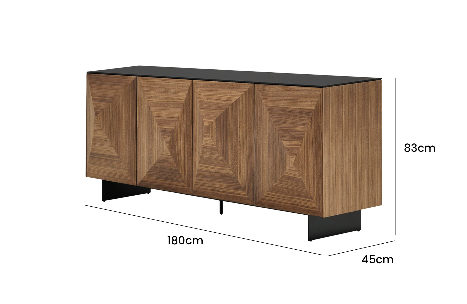 Home Decor Cabinet 996M1.8 Side View Size