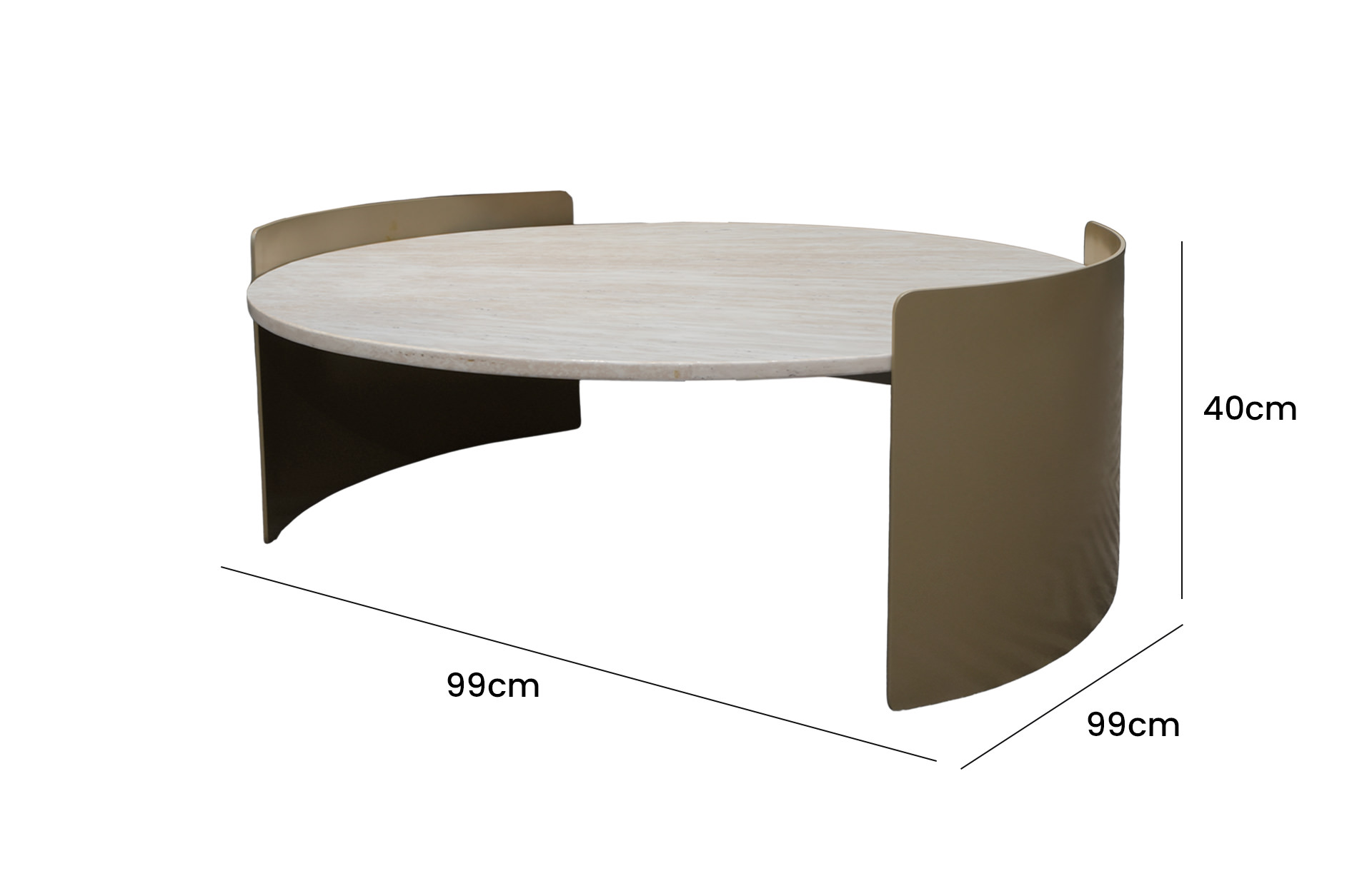 Home Decor Coffee Table CT6168 Side View Size