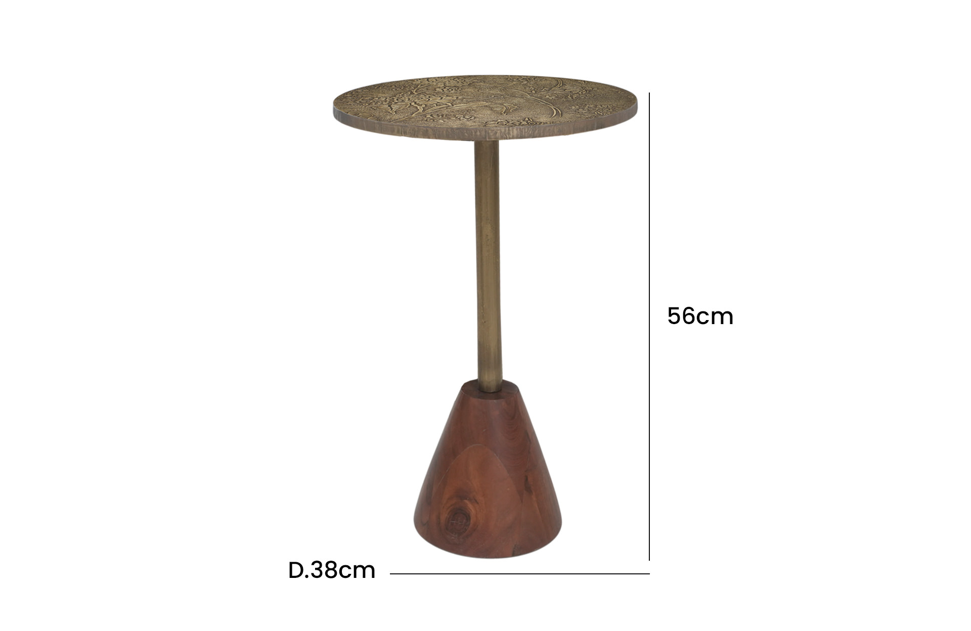 Home Decor D8237 Side Table Front View Size