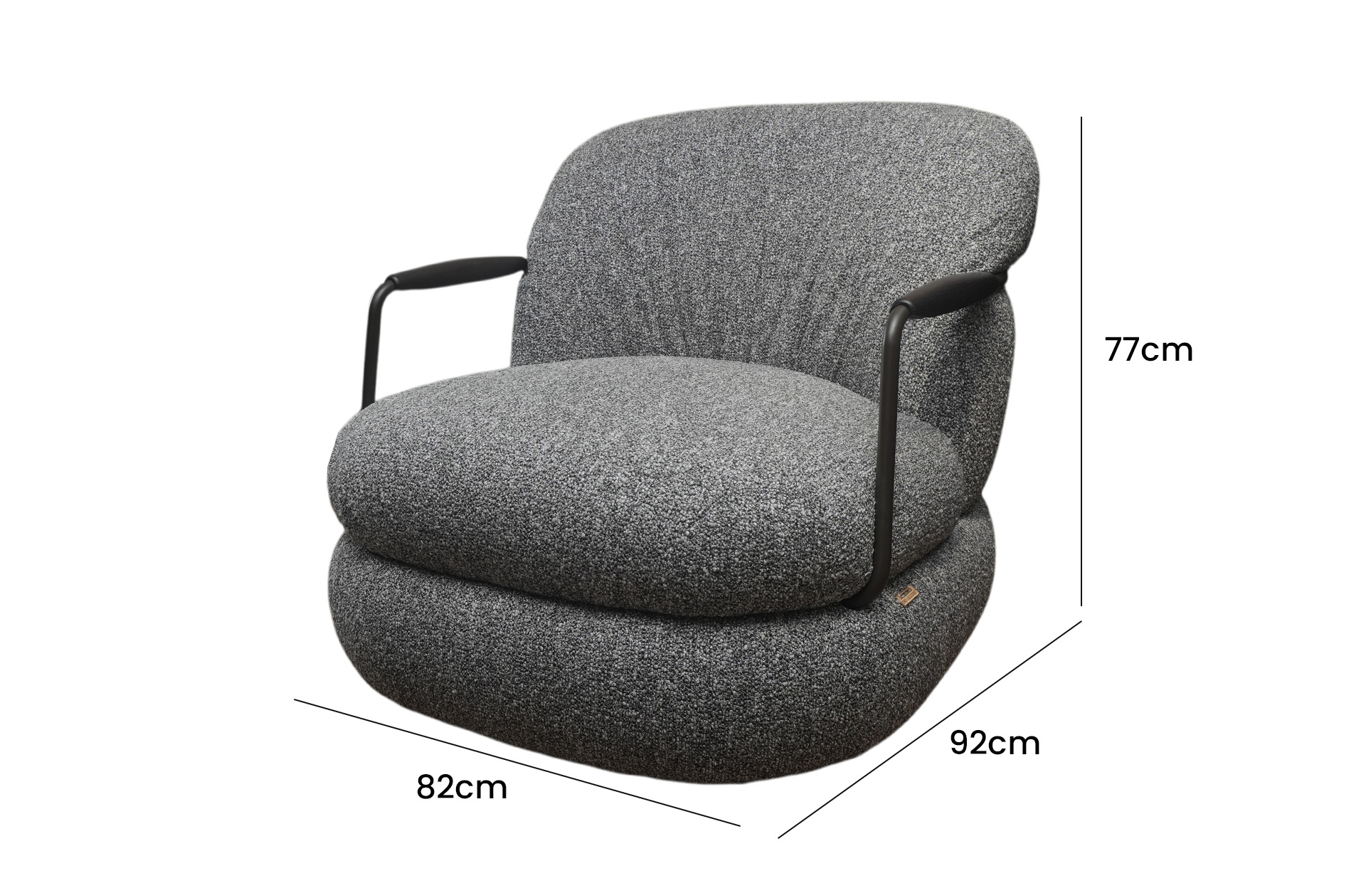 Home Decor Drew Swivel Armchair Side View Size