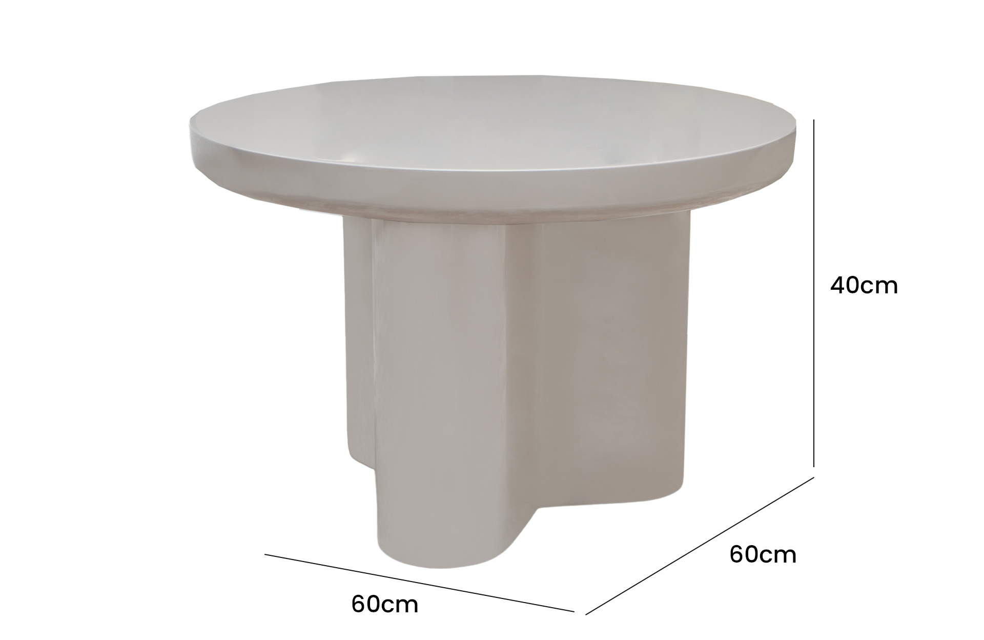 Home Decor End Table 021B0.6 Side View Size