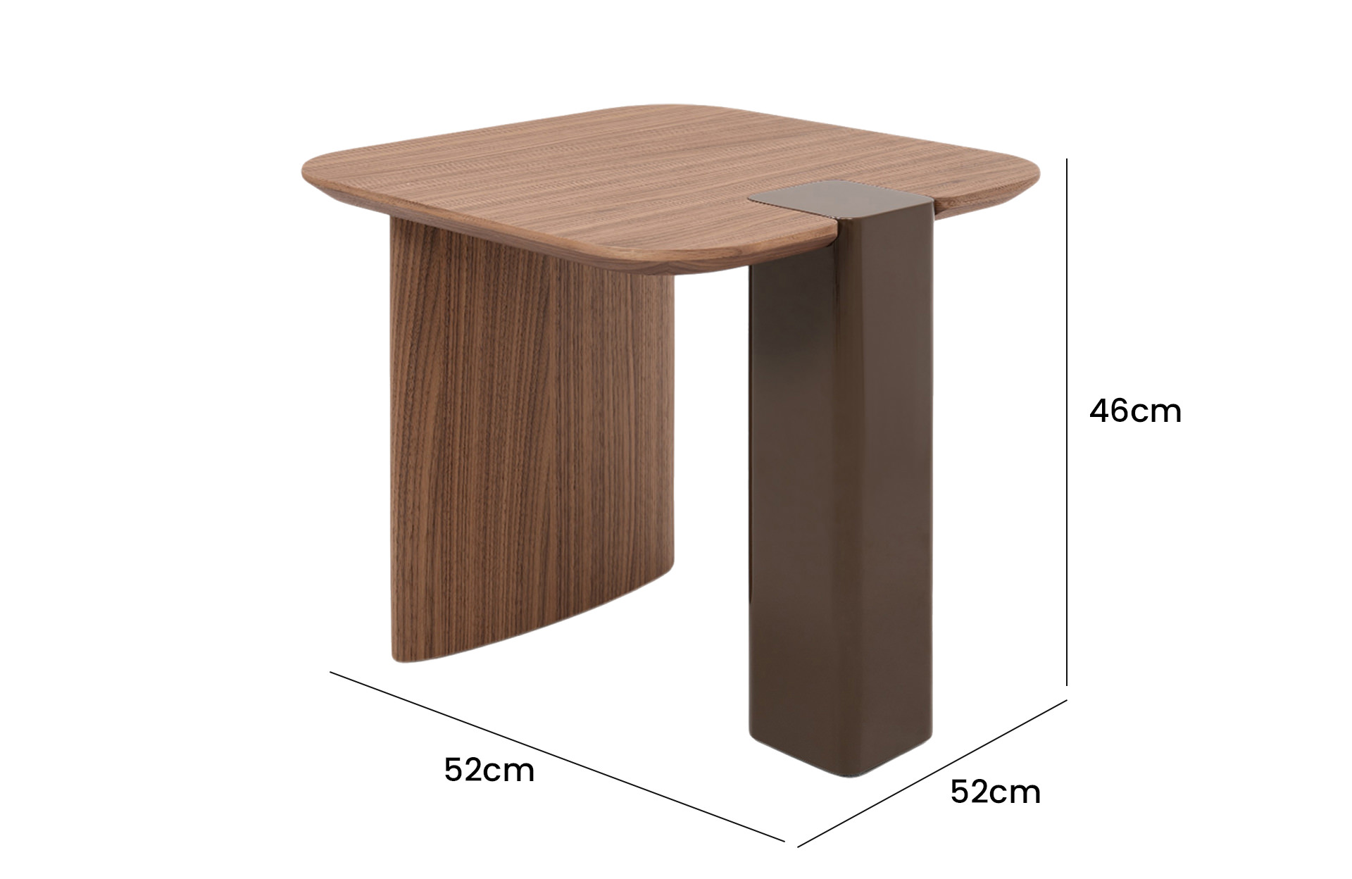 Home Decor End Table 096B0.52 Side View Size
