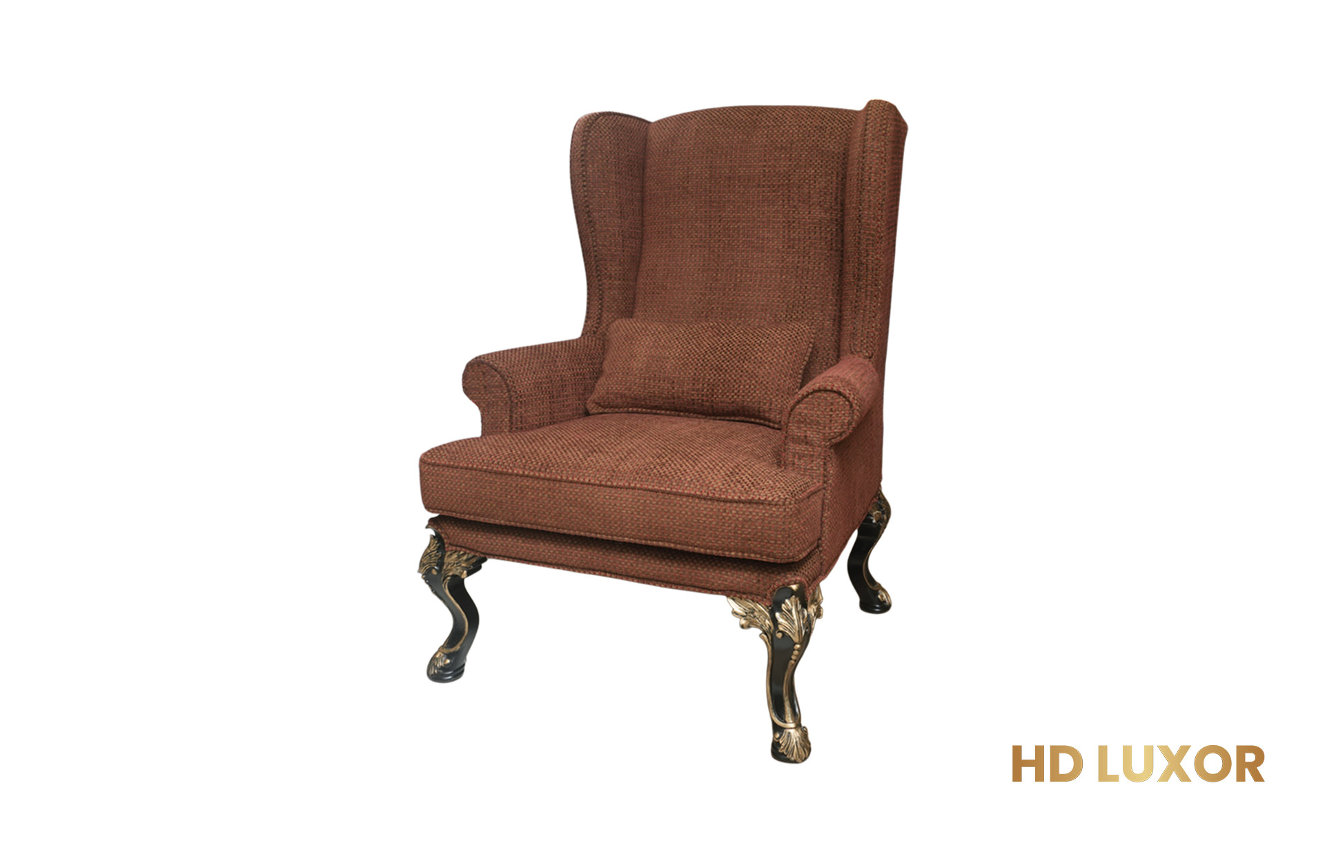 Home Decor Regency Wingchair BZ Cabernet Side View