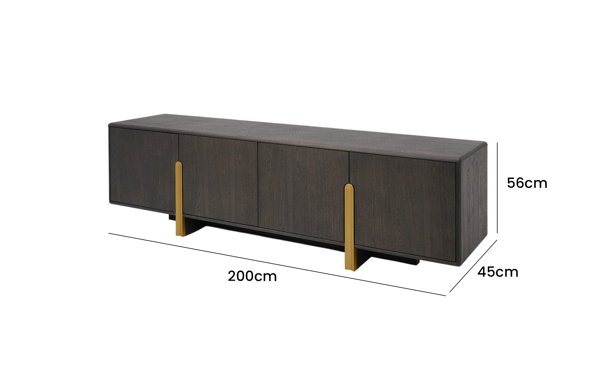 Home Decor TV Stand 1001F2.0 Side View Size