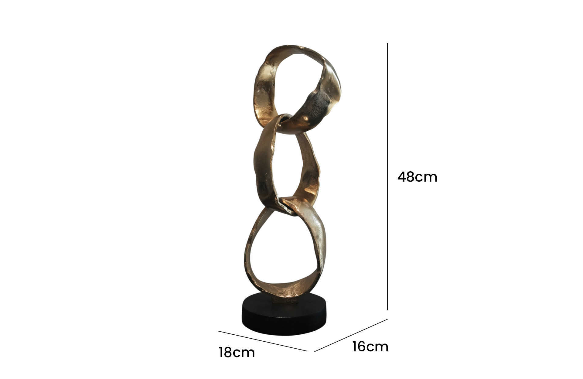 Home Decor 86725 Sculpture Side View Size