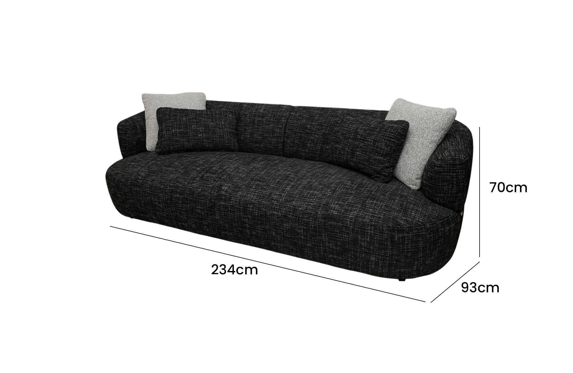 Home Decor Deseo Sofa Side View Size