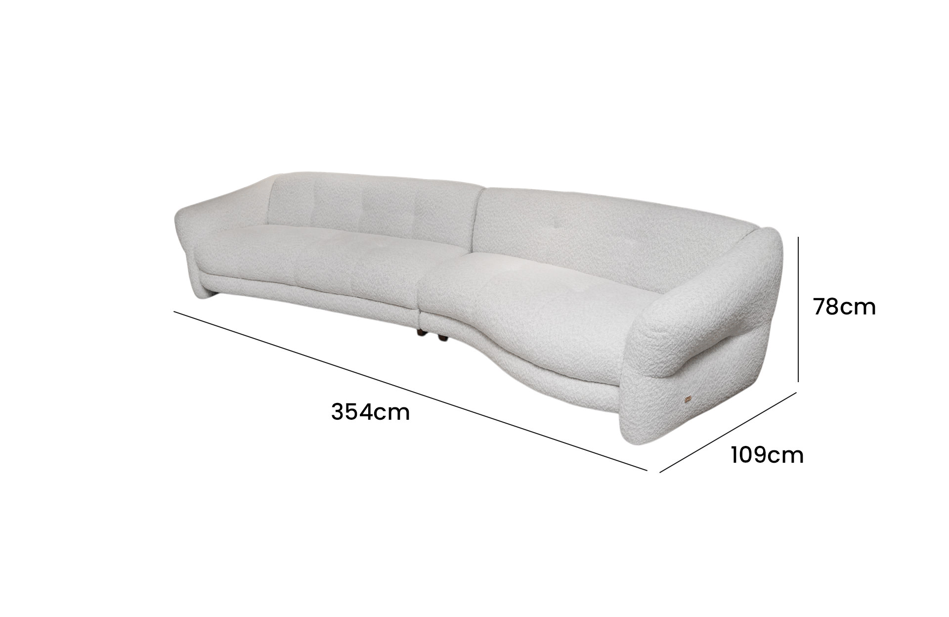 Home Decor Enyo Sofa Side View Size